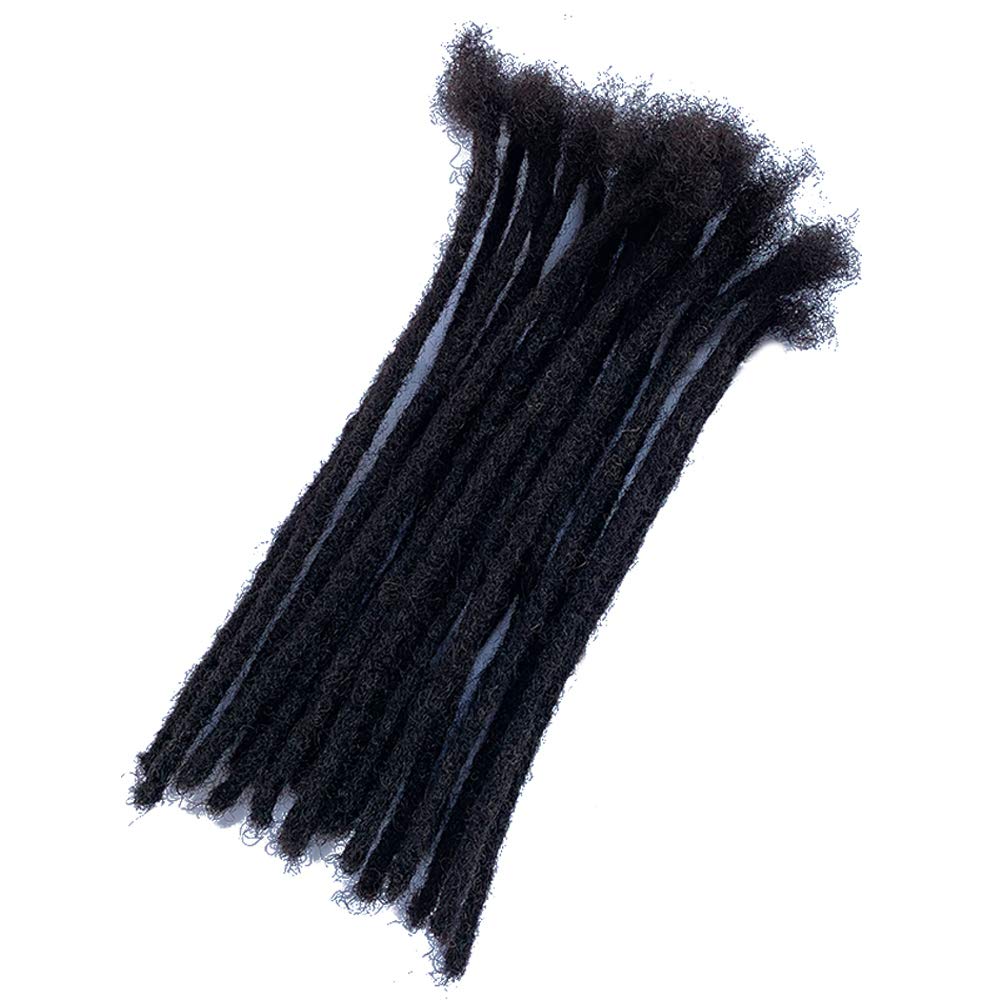 YONNA Human Hair Microlocks Sisterlocks Dreadlocks Extensions 20Locs Full Handmade (Width 0.4cm) 10inch Natual Black #1B