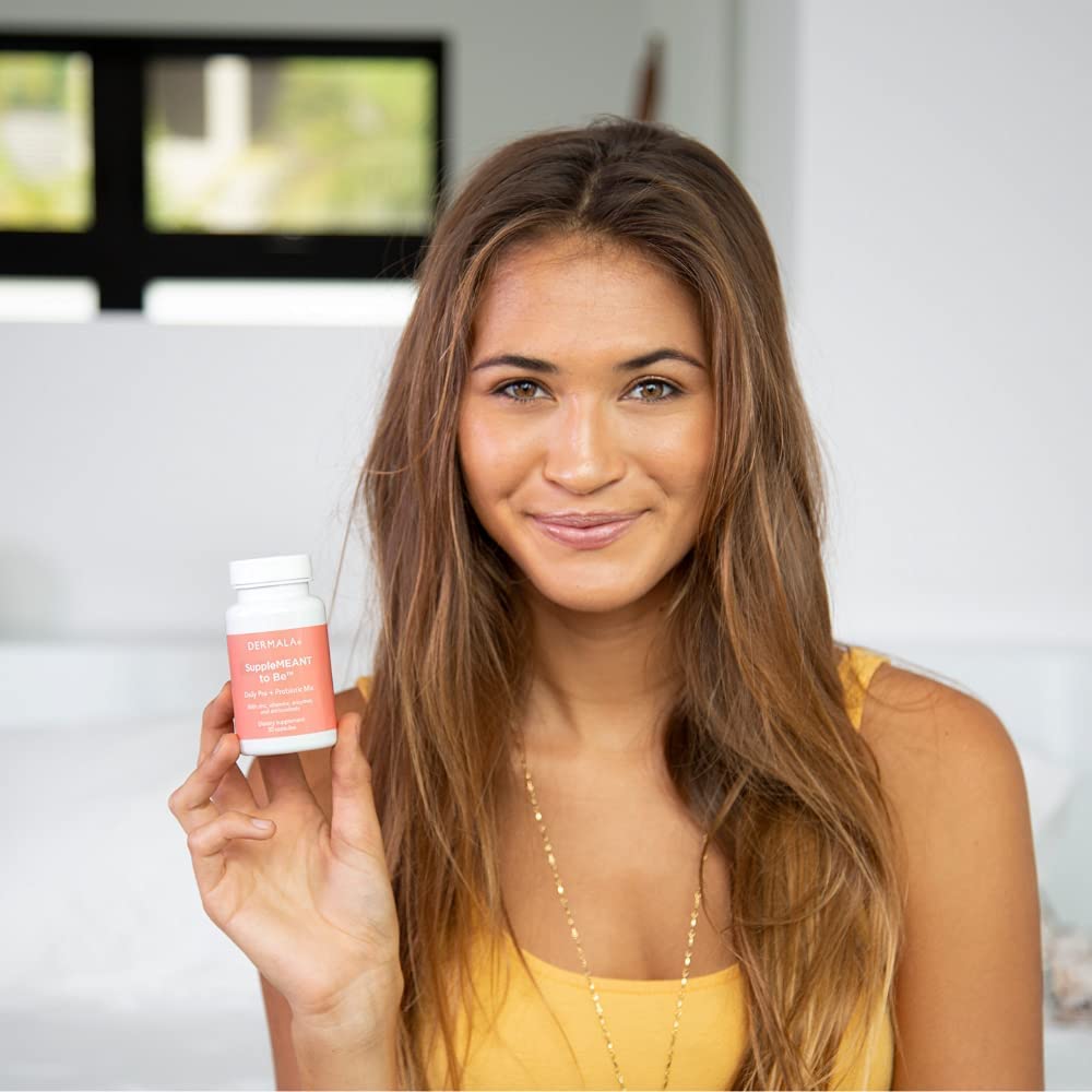 Dermala SUPPLEMEANT Prebiotic, Probiotic Skin Mix & Scantily Pad Acne Treatment Bundle