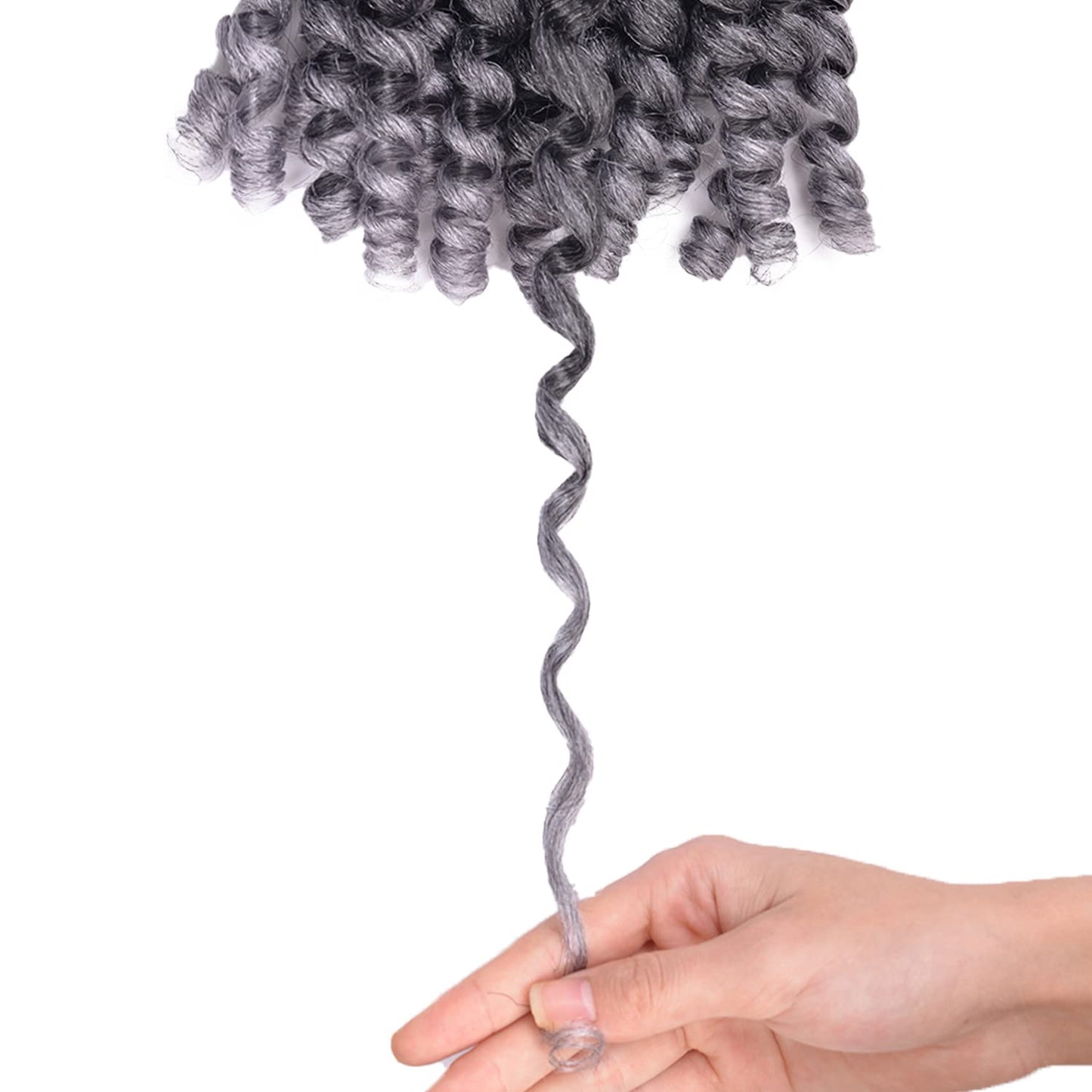 Wand Curl Crochet Braids Hair 8 Inch 5packs Jamaican Bounce Crochet Hair TSlive Wand Curl Colored Crochet Braids 80g/pcs Ringlet Twist Hair Extension Crochet Hair (5pcs,TSliver)