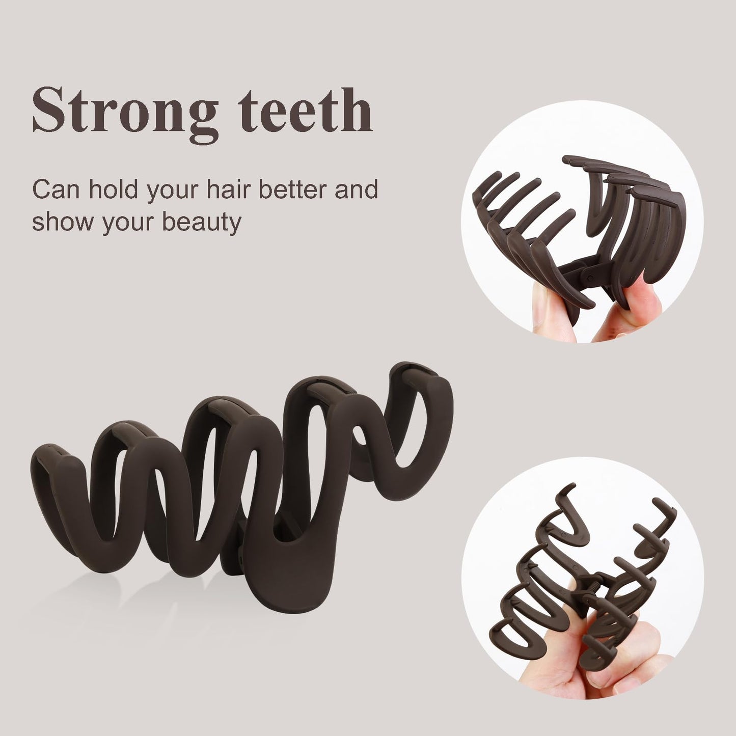 4Pcs Wavy Claw Clips for Women Large Hair Clips for Thick Hair Matte Hair Clip Claw for Women's Hair Cute Non Slip Claw Hair Clip Fashion Hair Accessories