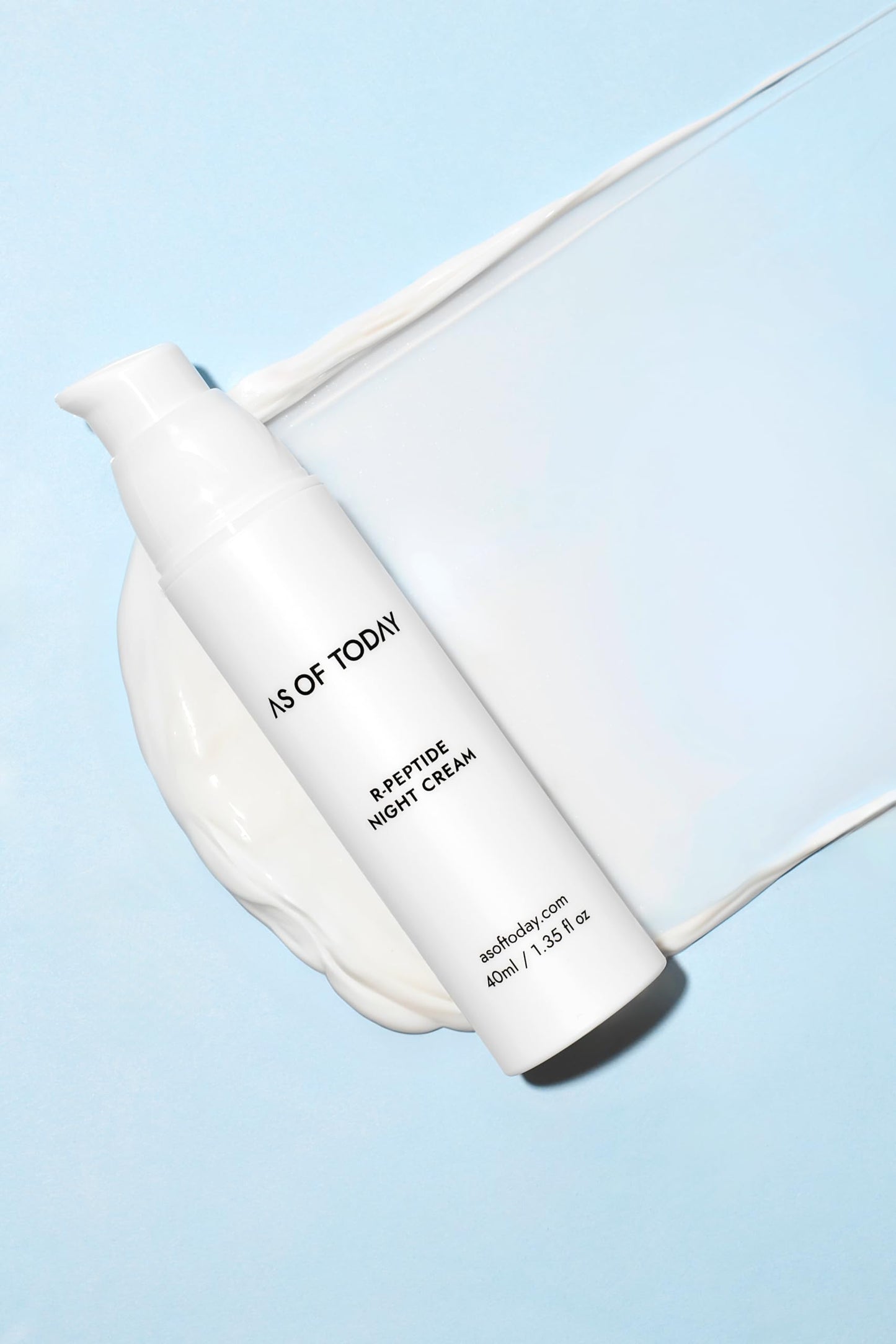 AS OF TODAY R Peptide Night Cream - Intensive Overnight Cream for Soothing, Comforting, Deep Hydration, Anti-Aging, Wrinkle Reduction with 1% Pure Peptide & 2% Niacinamide, Clean Beauty 1.35 fl oz.