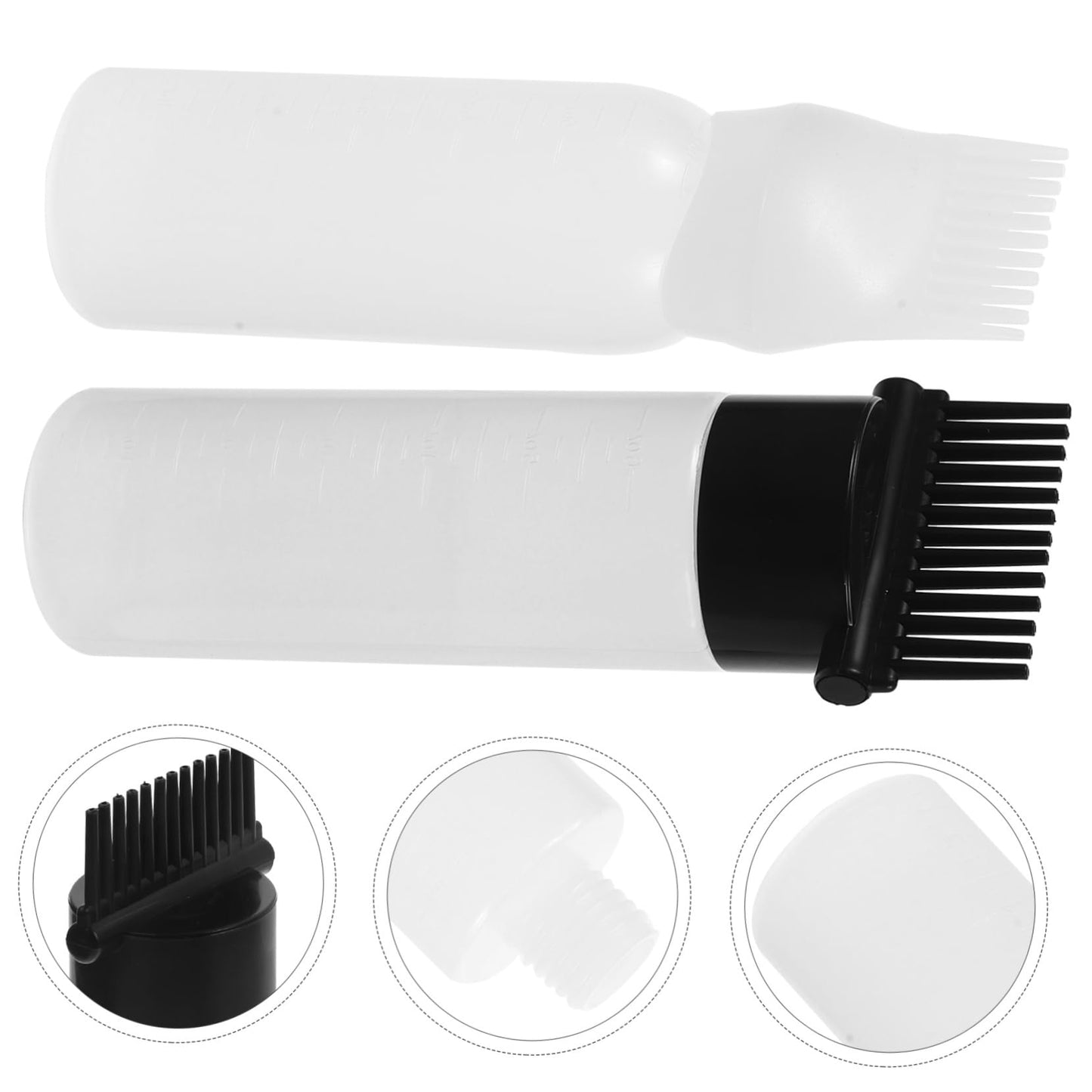 Beatifufu 2pcs Hair Dye Bottle Applicator Hair Scalp Massager Brush Hair Dye Bottle with Comb Hair Oil Bottle Hair Dye Applicator Bottle Comb Applicator Oil Comb Hair Comb Shampoo