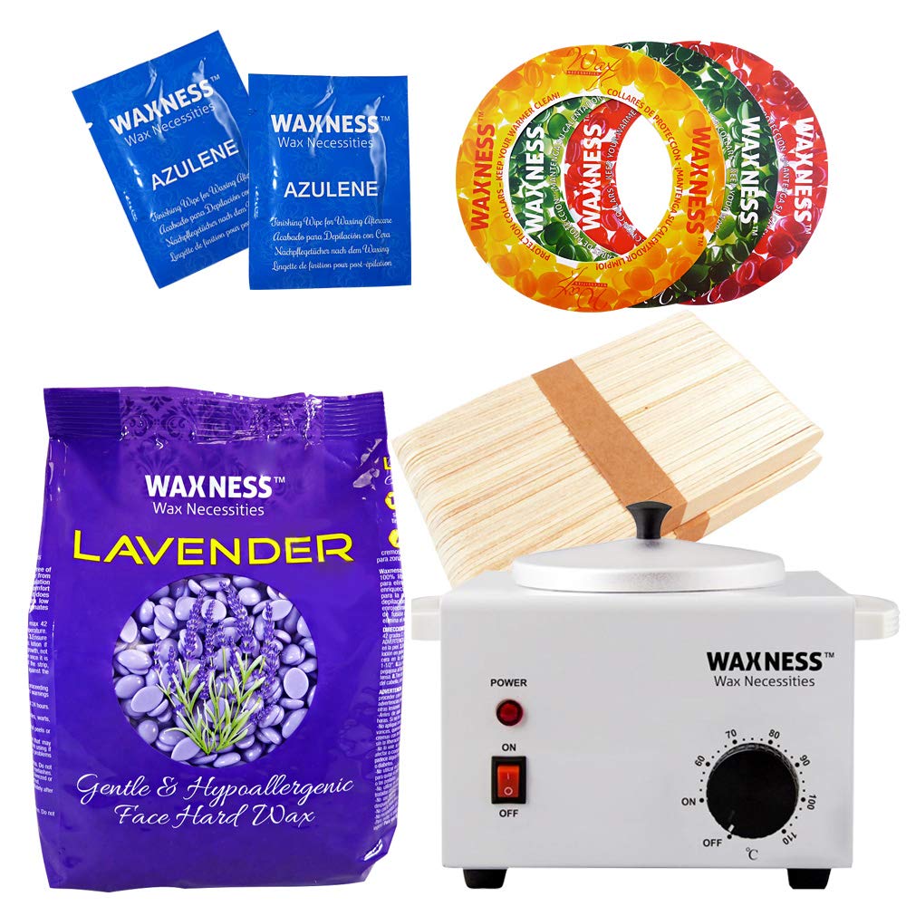 Waxness Face Lavender Stripless Waxing Kit with 14 oz / 0.4 kg Wax Bag