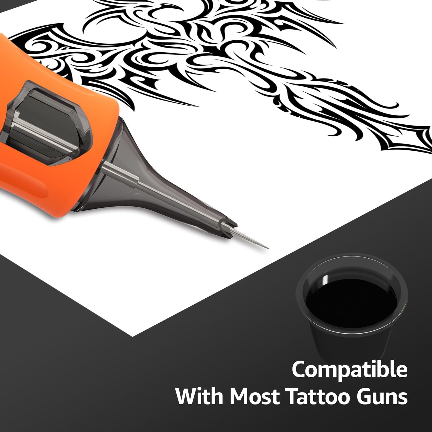 YABA 20Pcs Disposable Magnum Tattoo Cartridges Needles Bugpin for Tattoo Gun,Standard Membrane Tattoo Cartridges Needles for Tattoo Artists (1207RL)