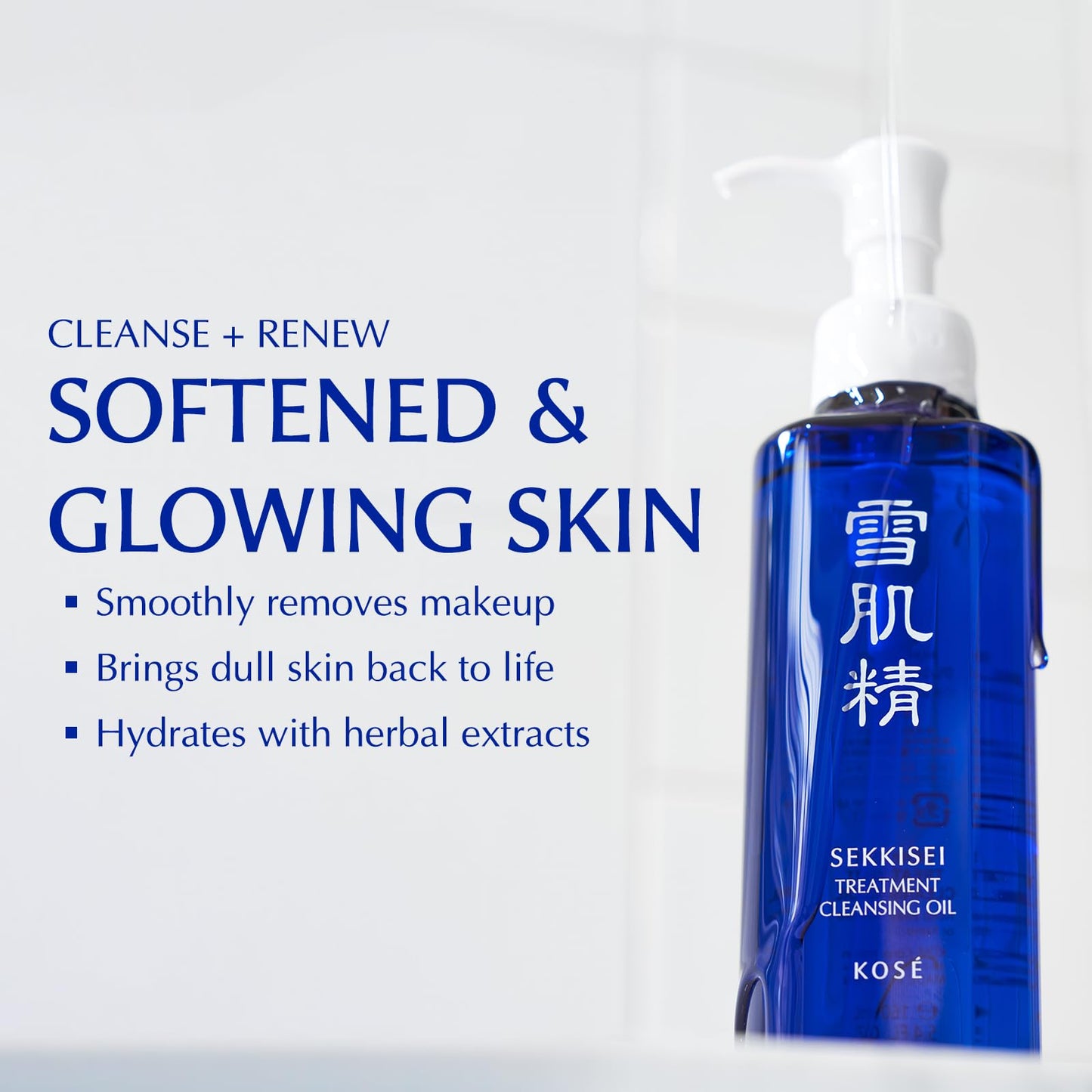 SEKKISEI Glass Skin Duo Bundle: Treatment Cleansing Oil (10.1oz) & Herbal Gel (2.8 oz)