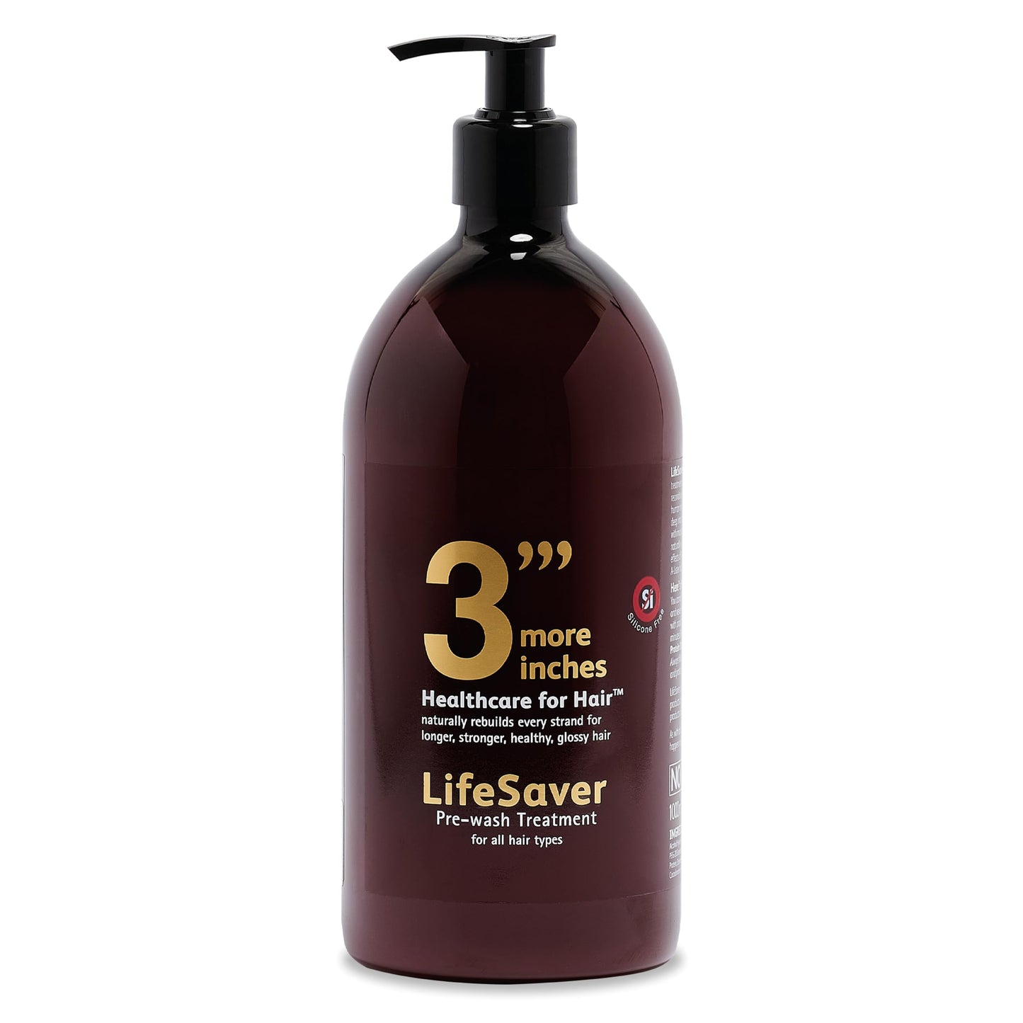 3'''More Inches Lifesaver Prewash Treatment - 1000ml -Hair Repair Pre-Shampoo -Broken Bond Restore Treatment -Sulphate & Silicone Free, No Added Fragrance -Hair Care by Michael Van Clarke