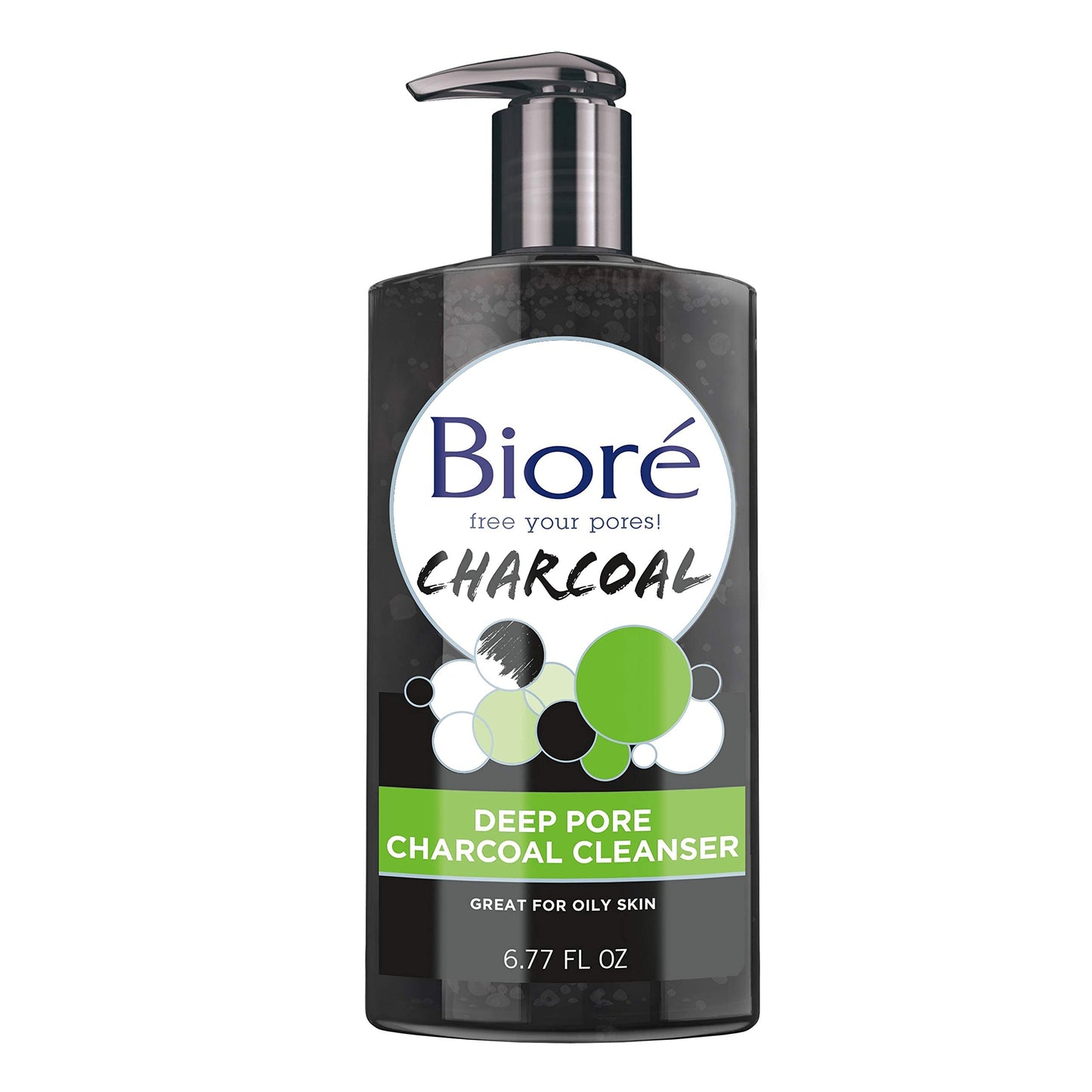 Bioré Deep Pore Charcoal Face Wash, Facial Cleanser for Dirt and Makeup Removal From Oily Skin, 6.77 Ounce & Bioré Pore Unclogging Scrub, Removes Excess Dirt and Oils, Face Scrub