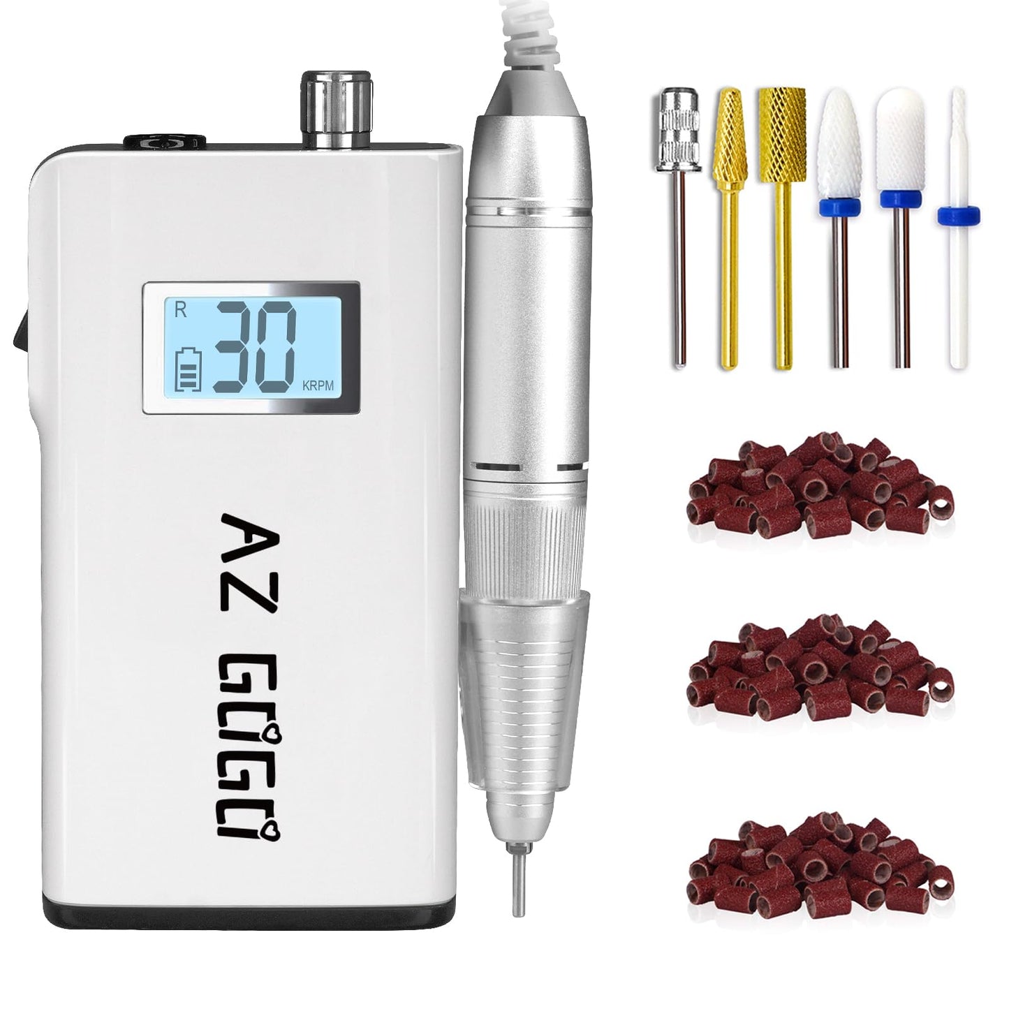 AZ GOGO Nail Drill Machine + Ceramic Nail Drill Bits