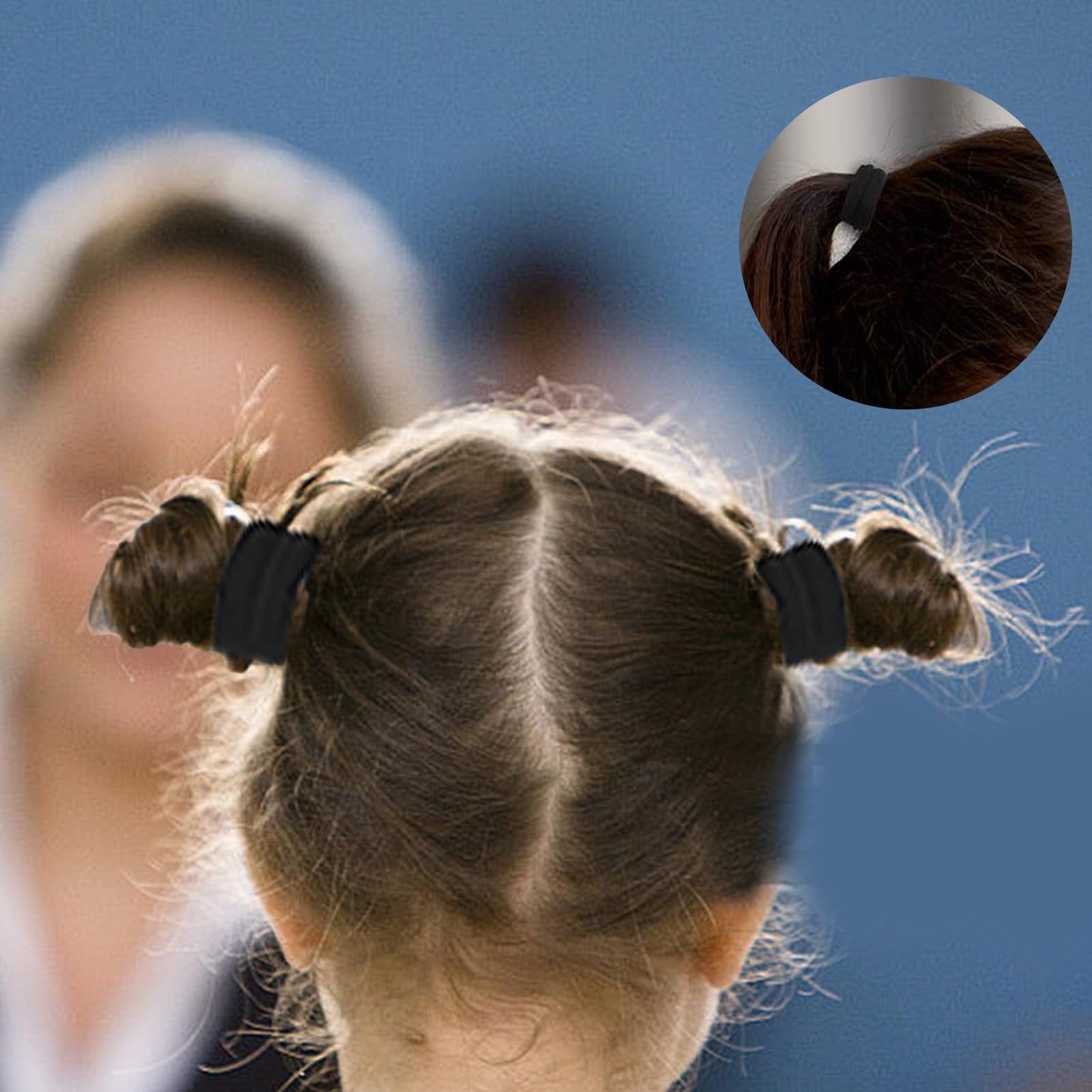 Antye Hair Tie, 100Pcs Black Onyx - Soft Cotton, Seamless Hair Elastic for Thick or Thin Hair, No Snag, Dent or Breakage, Baseball & Tennis Suitable, All Age Friendly