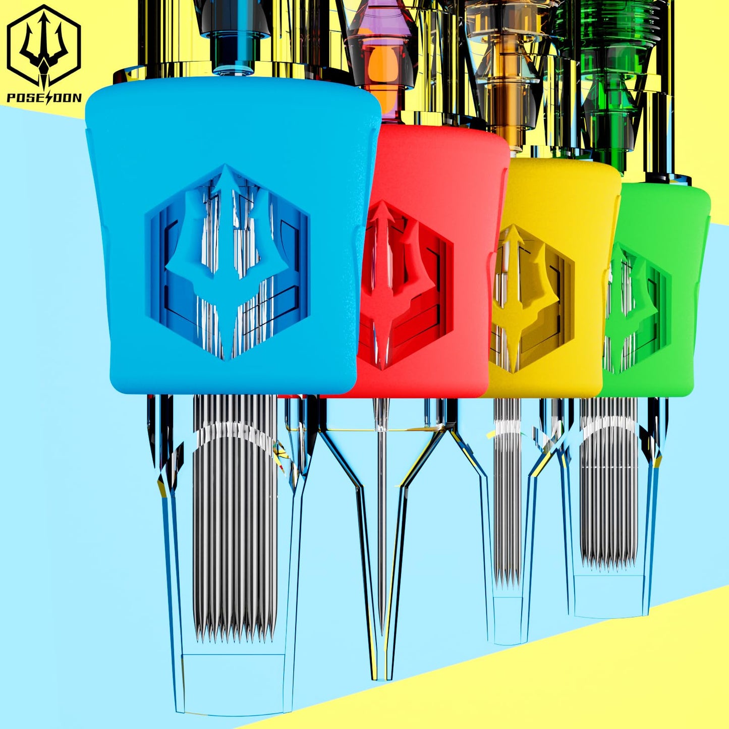 POSEIDON Tattoo Cartridges Needles 20PCS Tattoo Needles with Membrane Safety Cartridges Disposable # 10 Standard Round Liner Tattoo Needle for Tattoo Pen(1007RL)