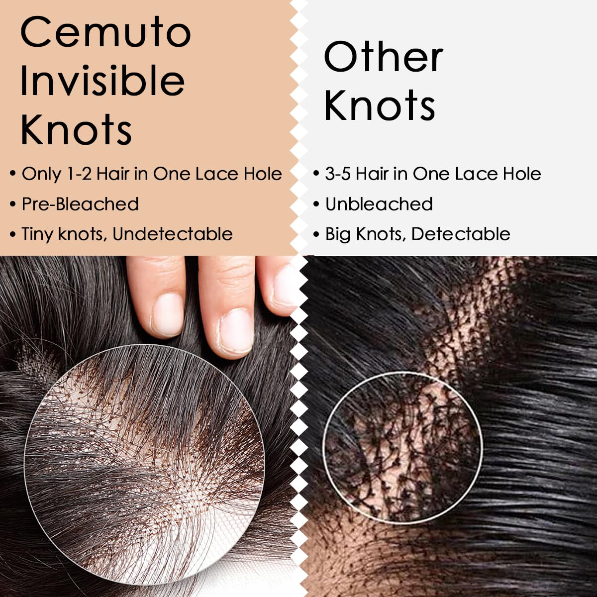 2x6 HD Lace Closure Human Hair Straight SKINLIKE Lace Closure Pre Plucked Bleached Knots 0.10mm Ultra Thin Kim K Closure HD Lace, 20 Inch Natural Black