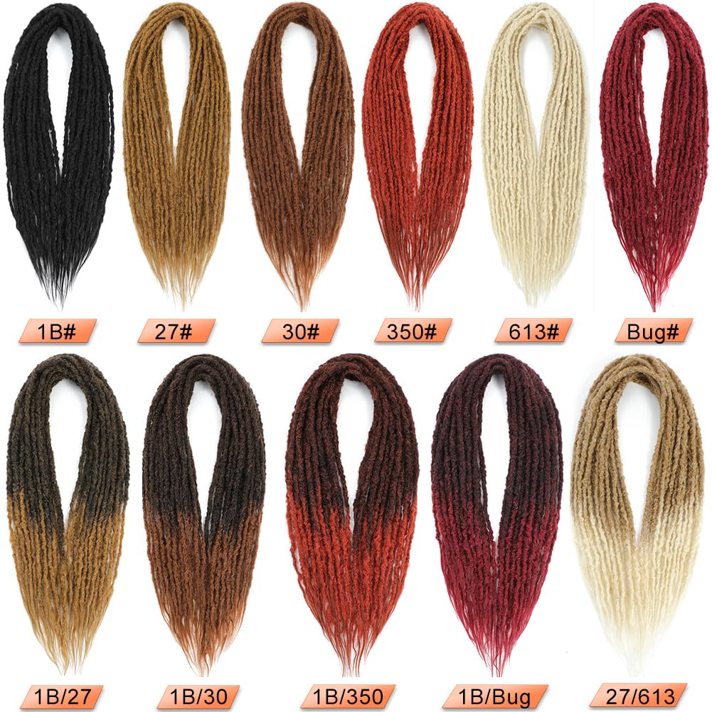 Ajsowju Textured Dreadlock Synthetic Double Ended Textured Dreadlock Extensions 20inches 25 Strands Thin Soft DE Dreadlock Extension for Women (613#, 25 Strands)