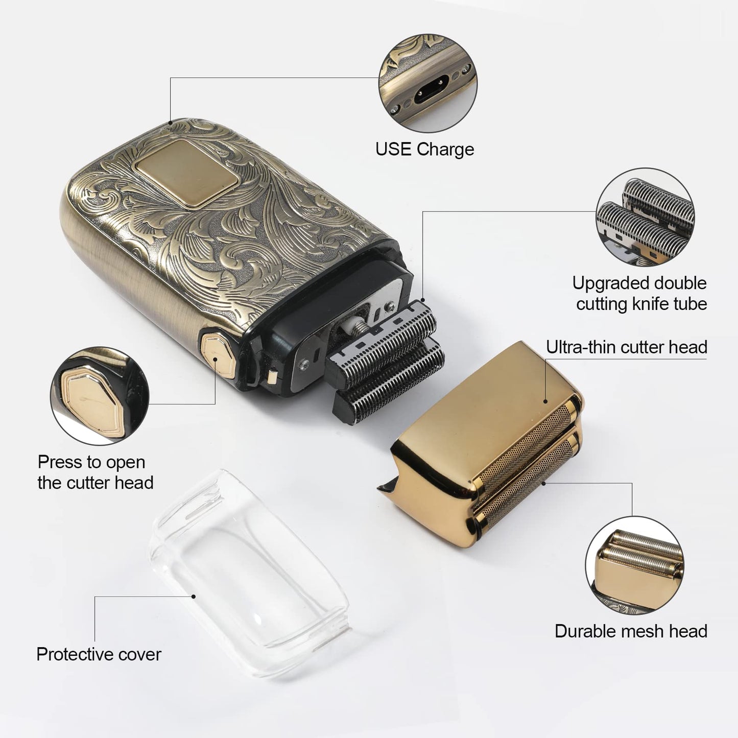 Ufree Beard Trimmer for Men, Electric Razor, Nose Hair Trimmer, Cordless Hair Clippers Shavers for Men, Gifts for Men