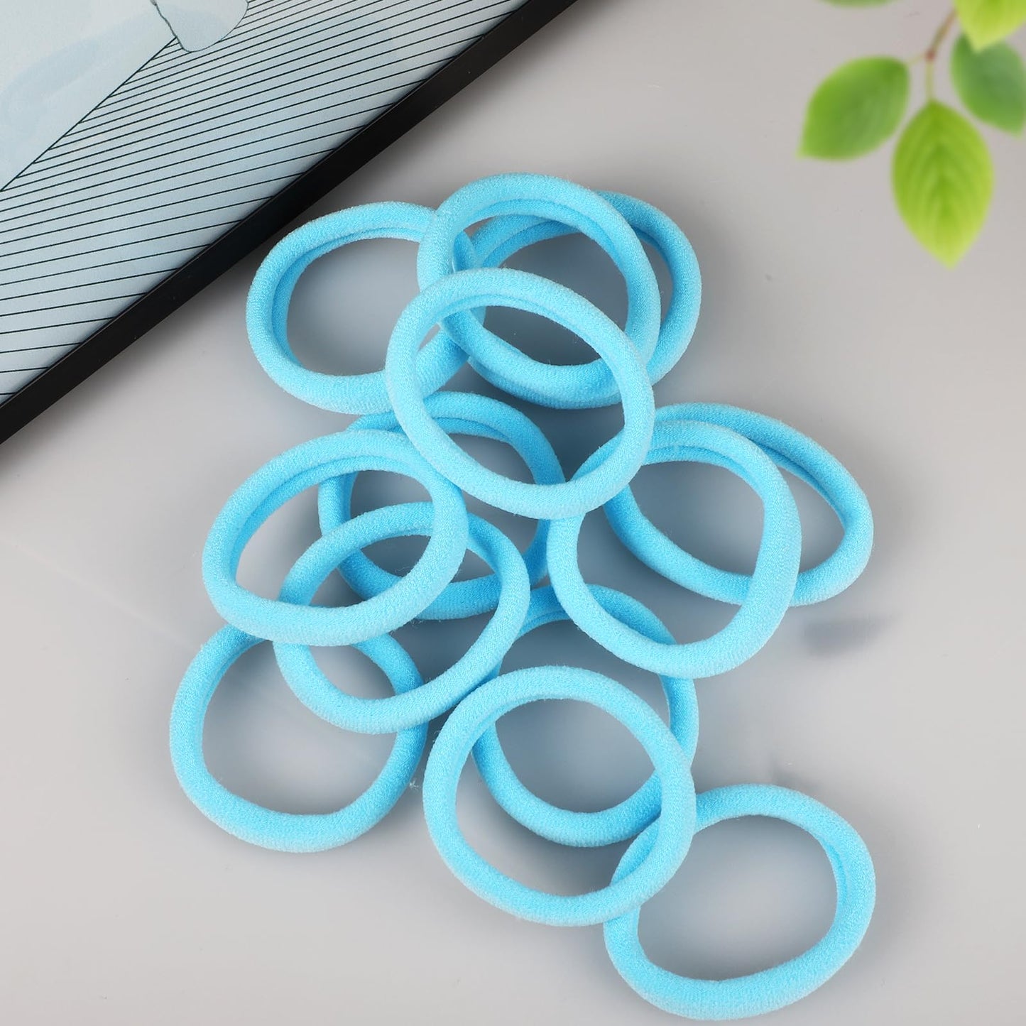 Antye No Damage Seamless Hair Ties - Any Fit, No Snag or Breakage, Elastic Ponytail Holder for Thick or Thin Hair, Baseball & Tennis Suitable, All Age Friendly (Lake Blue)