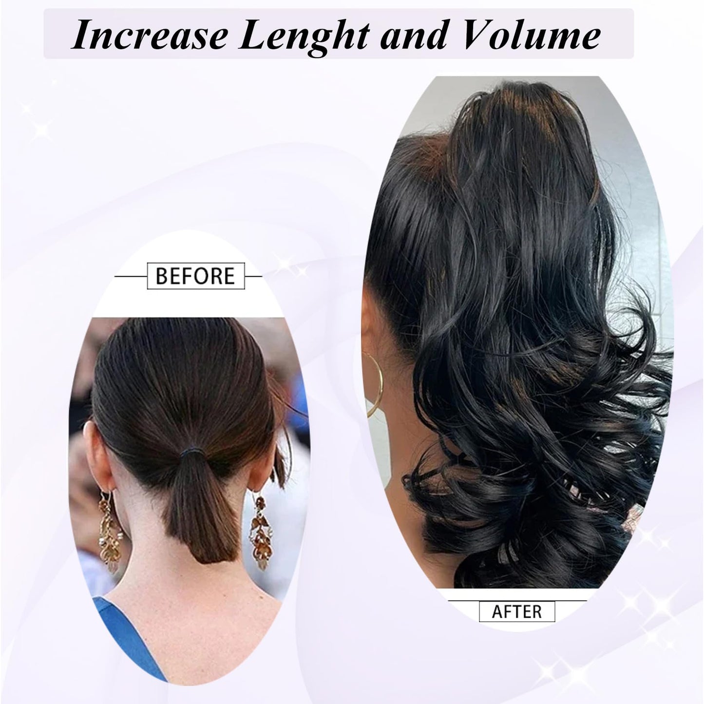 12" Short Curly Claw Ponytail Extensions Clip in Hair Extensions Hairpiece Messy Tousled Updo Hair Bun hair accessories for Women Girls (#0906)