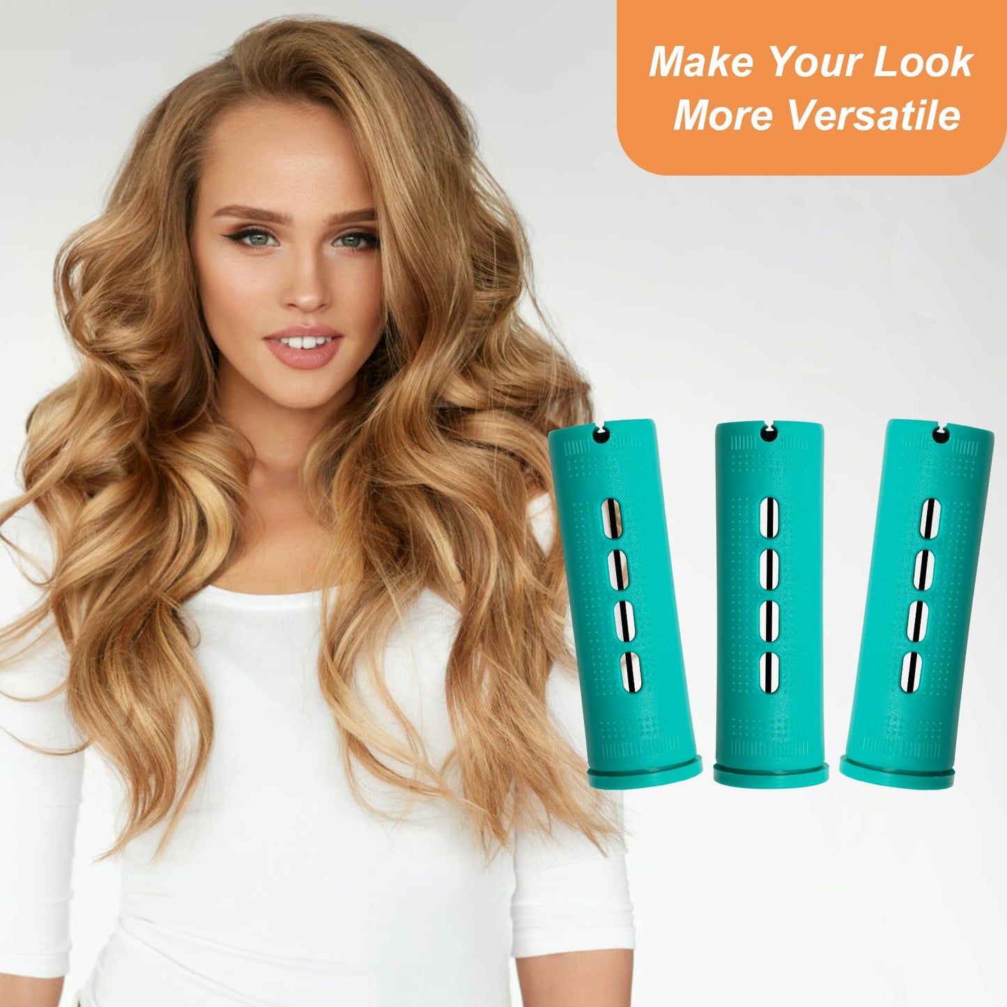 50 Pcs 1 Inch Perm Rod Set, Zhaoyao Perm Rods for Nature Hair, Cold Wave Rods for Short Hair, Hair Curling Rollers Heatless Perming Rods Hair Curlers Rollers with Pintail Comb