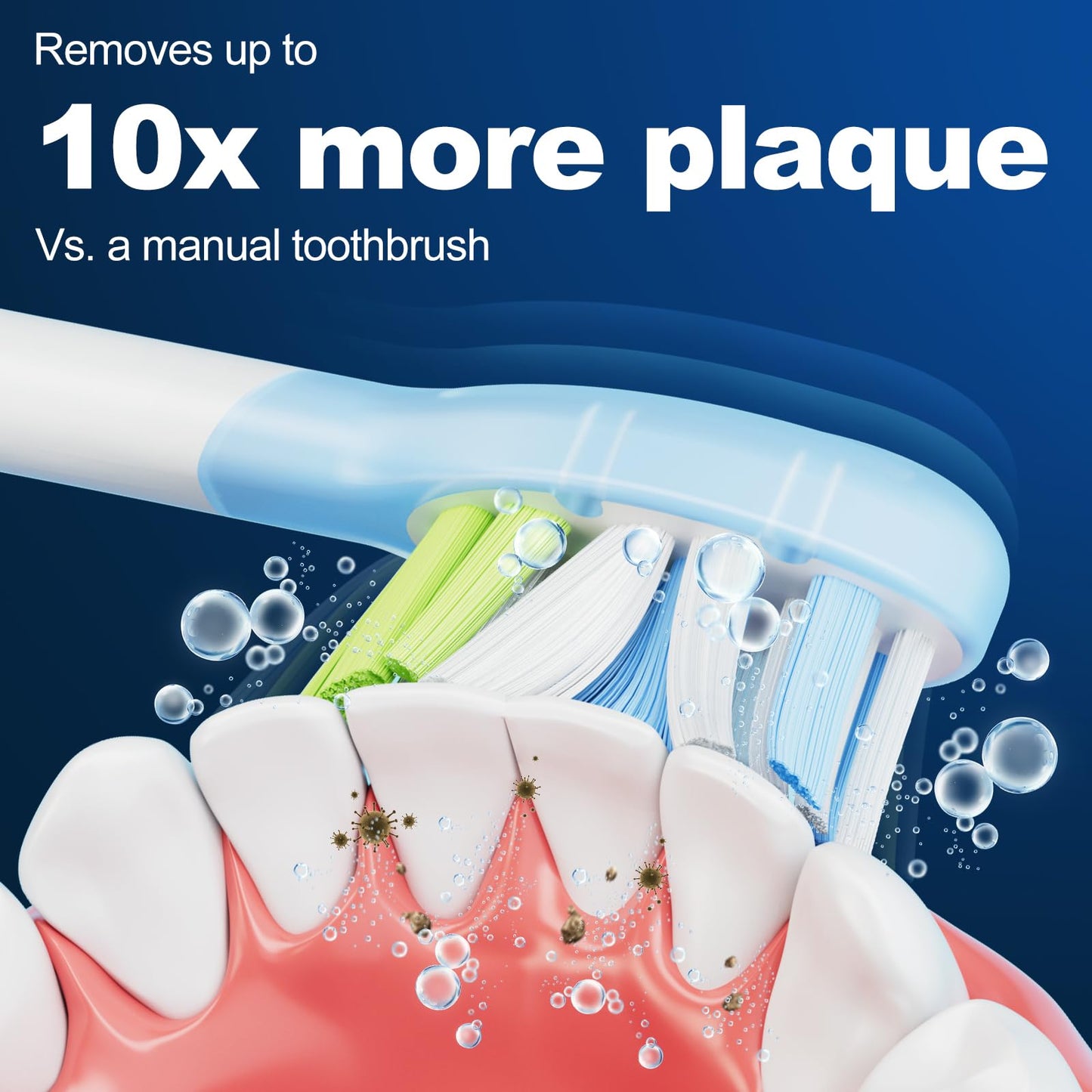 8 Pack Superior Clean Replacement Brush Heads Compatible with Philips Sonicare Electric Toothbrush, White. by DailyWhite