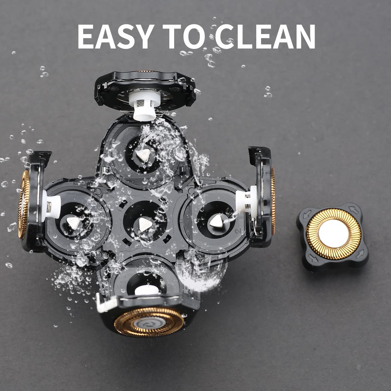 5 Blades Head Shaver Replacement Heads Replacement Blades Head Shaver Universal Replacement Blade Head Electric Razor for Men (5D Gold)