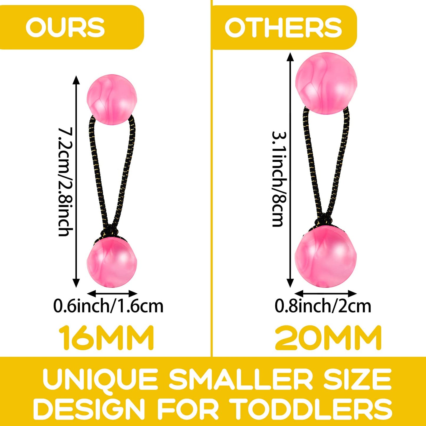 36 Pieces Hair Ties Hair Balls Ponytail Holders Colorful Twin Bead Ponytail Balls 80s 90s Elastic Hair Accessories for Baby Kid (Multicolor,16 mm)