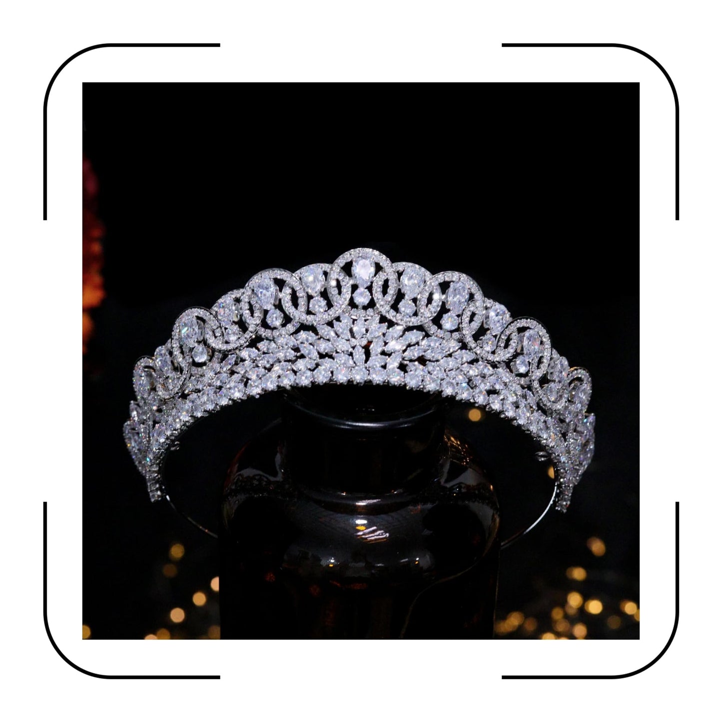 5A level Cubic Zirconia Small Wedding Tiaras and Crowns for Women CZ Pageant Sweet 16 Headpiece Bridal Hair Accessories Silver HG0028