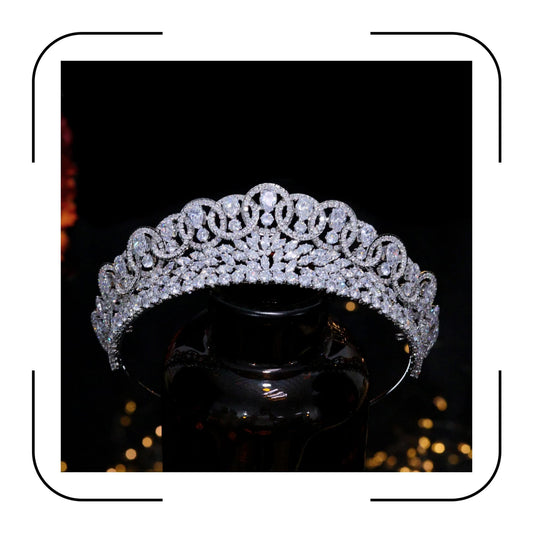 5A level Cubic Zirconia Small Wedding Tiaras and Crowns for Women CZ Pageant Sweet 16 Headpiece Bridal Hair Accessories Silver HG0028