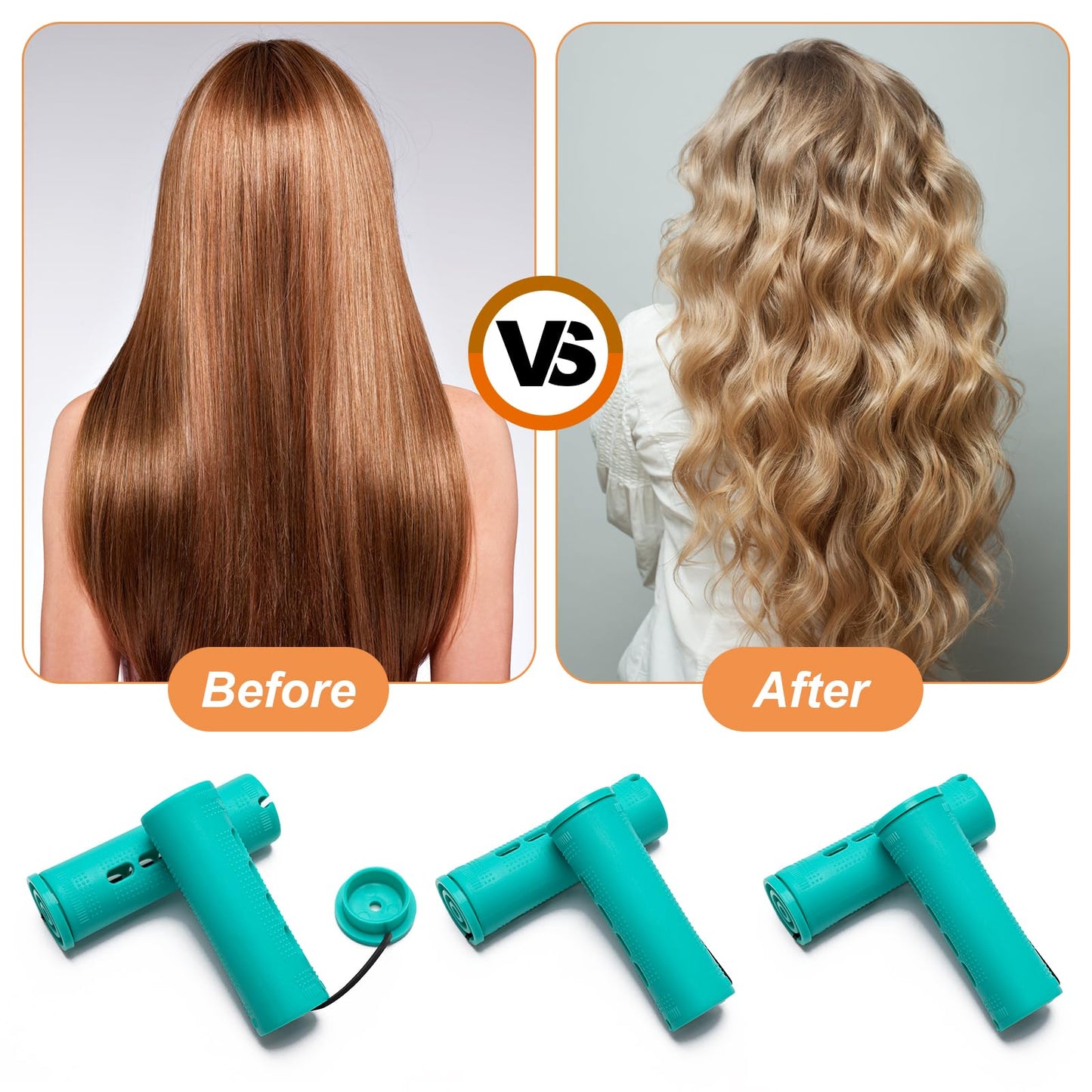 50 Pcs 1 Inch Perm Rod Set, Zhaoyao Perm Rods for Nature Hair, Cold Wave Rods for Short Hair, Hair Curling Rollers Heatless Perming Rods Hair Curlers Rollers with Pintail Comb