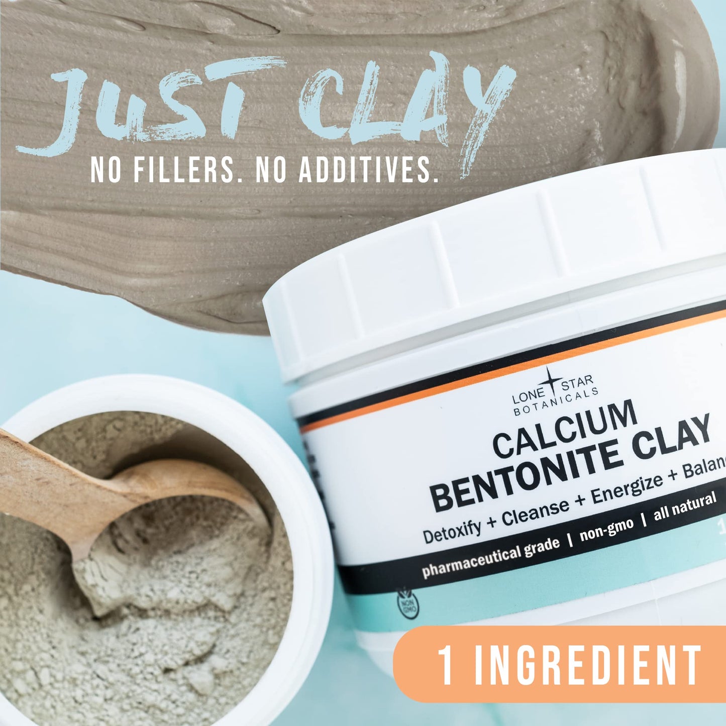 Calcium Bentonite Clay Healing Powder - Pure Pharmaceutical, Better Than Food Grade - Face, Body & Hair Mask, for Internal Use, Natural Mud Masks, Deep Pore Cleansing for Health & Beauty