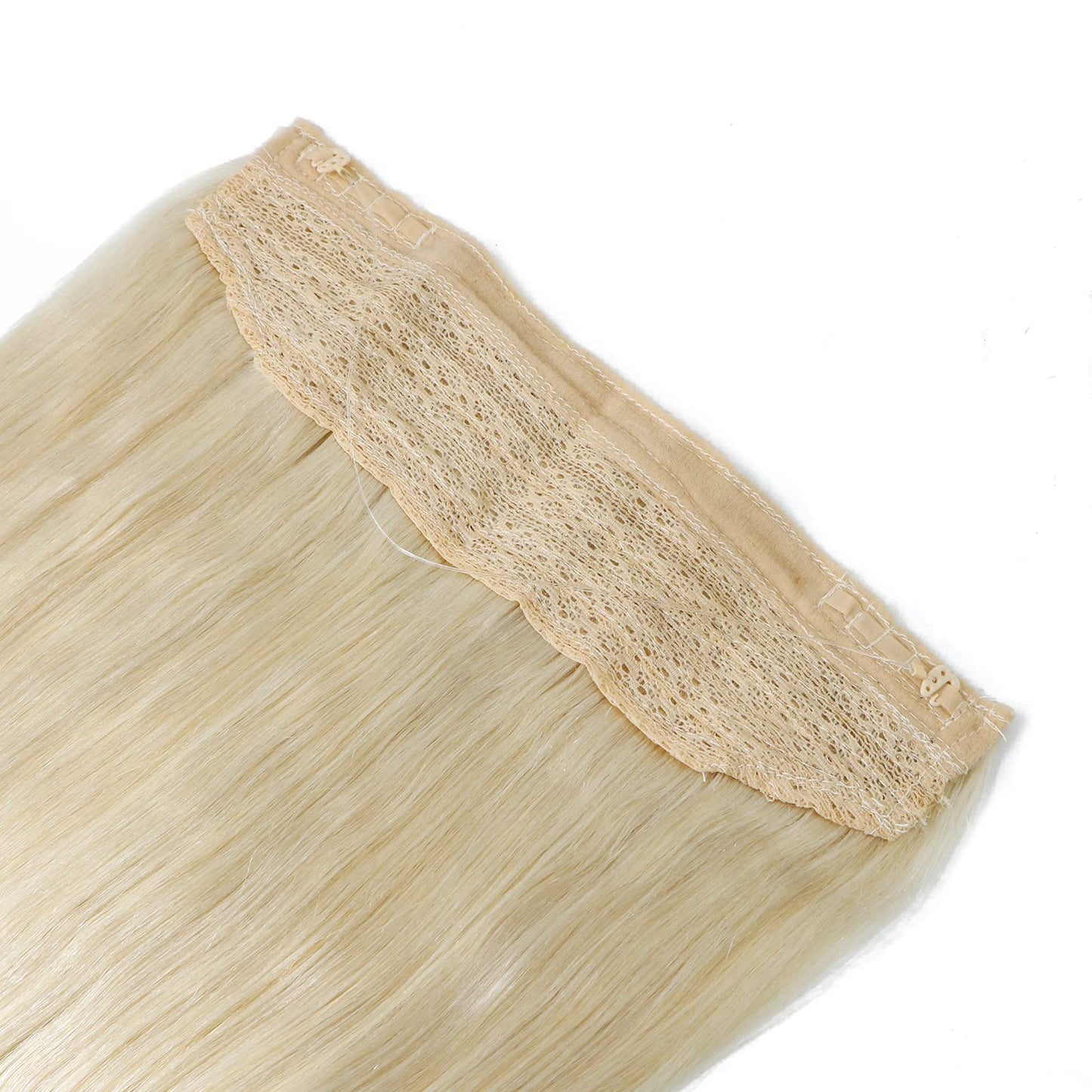 WindTouch Wire Hair Extension 16inch Solid Color Platinum Blonde #60 Remy Real Human Hair Wire Extensions 80g/Pack Invisible Hidden Secret Fishline Flip In Hair Extensions