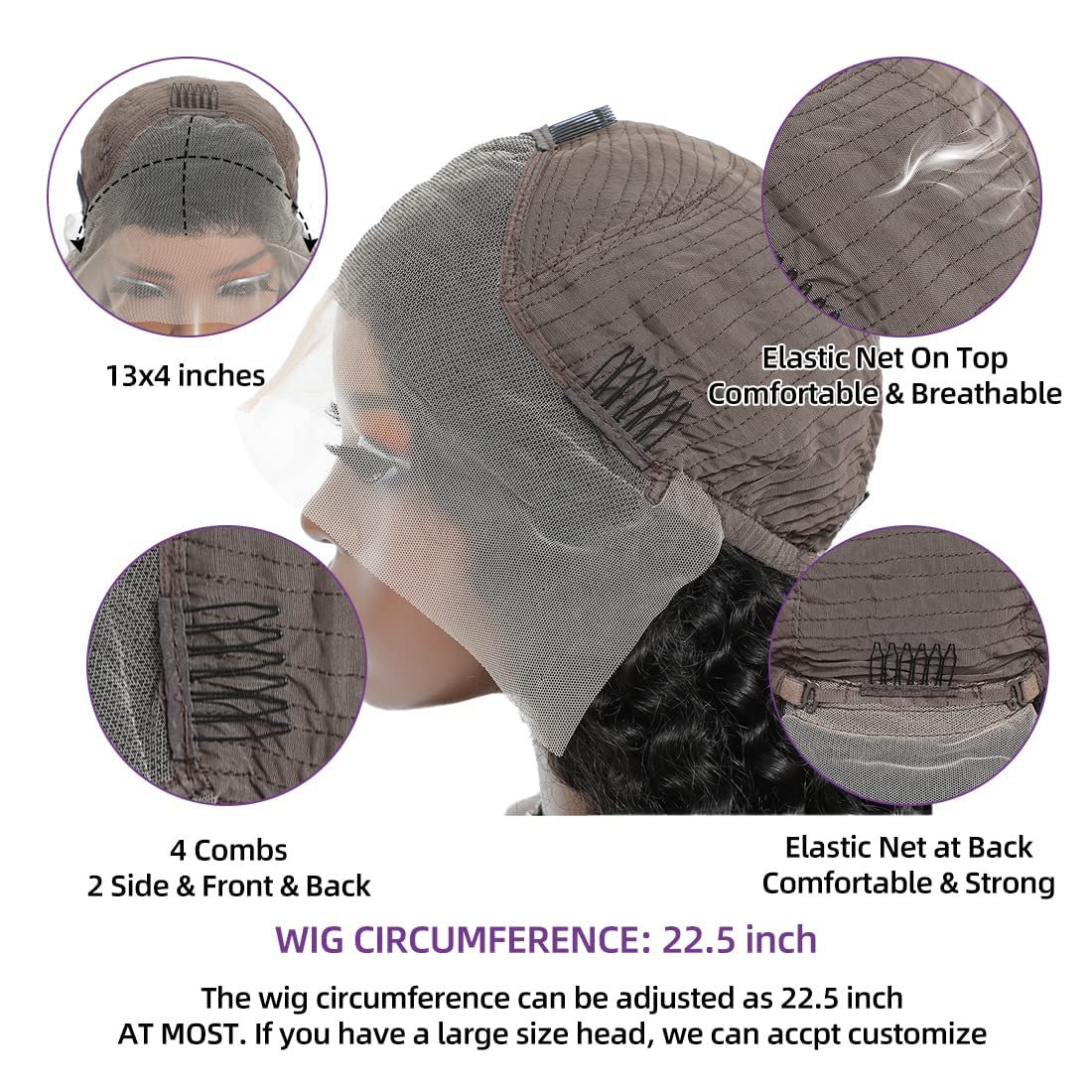 Alsother 20 Inch Deep Wave Lace Front Wigs Human Hair 13x4 HD Lace Frontal Human Hair Wig 180% Density Wet and Wavy Lace Front Wigs Glueless Wigs Human Hair Pre Plucked Deep Wave Wigs Human Hair