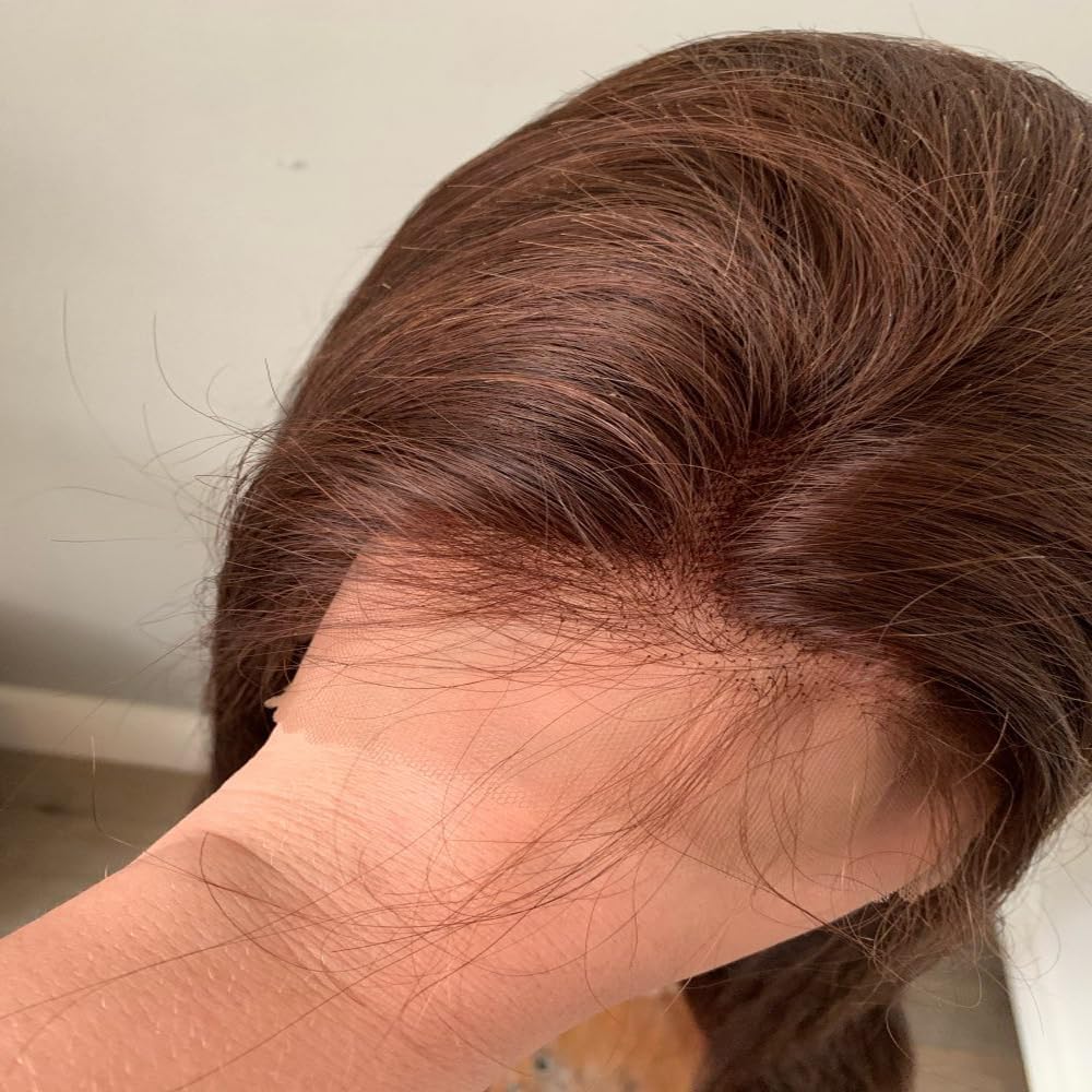 Brown Bob Lace Front Wigs Human Hair for Women 13x4 HD Lace Frontal Straight Bob #4 Medium Brown Middle Part Bob Wig 12 Inch Lace Front Human Hair Pre Plucked Hairline with Baby Hair Brazilian Bob Wig