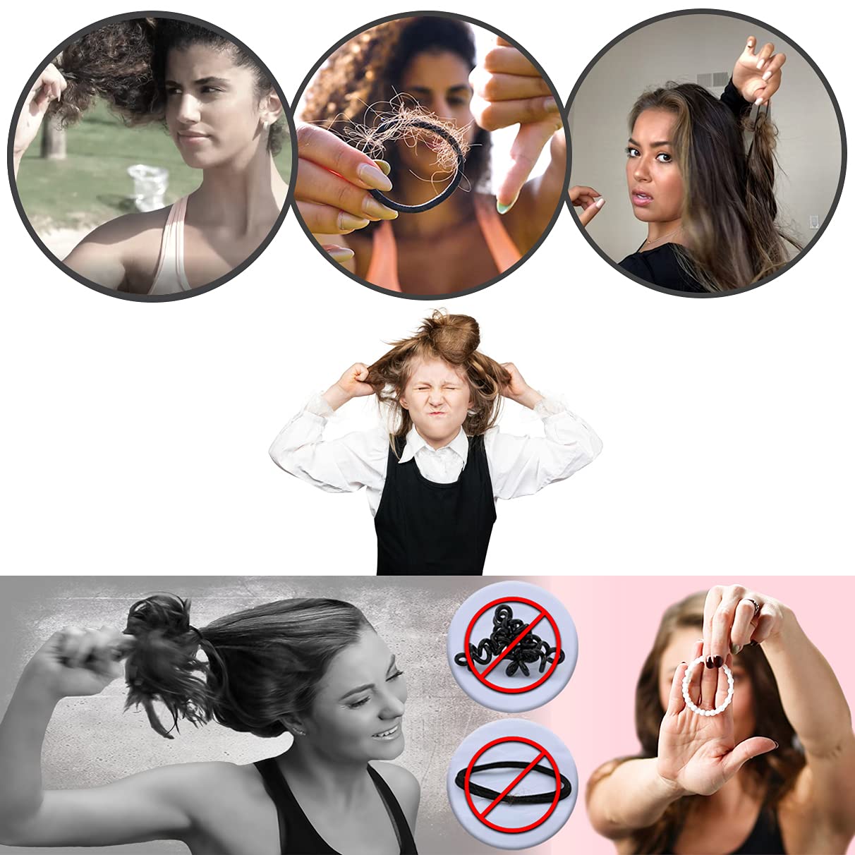 PRO Hair Tie - Easy-Release Clasp - Secure Hold - No Damage - Great for ANY Active Lifestyle (Rose Gold Pack of 8)