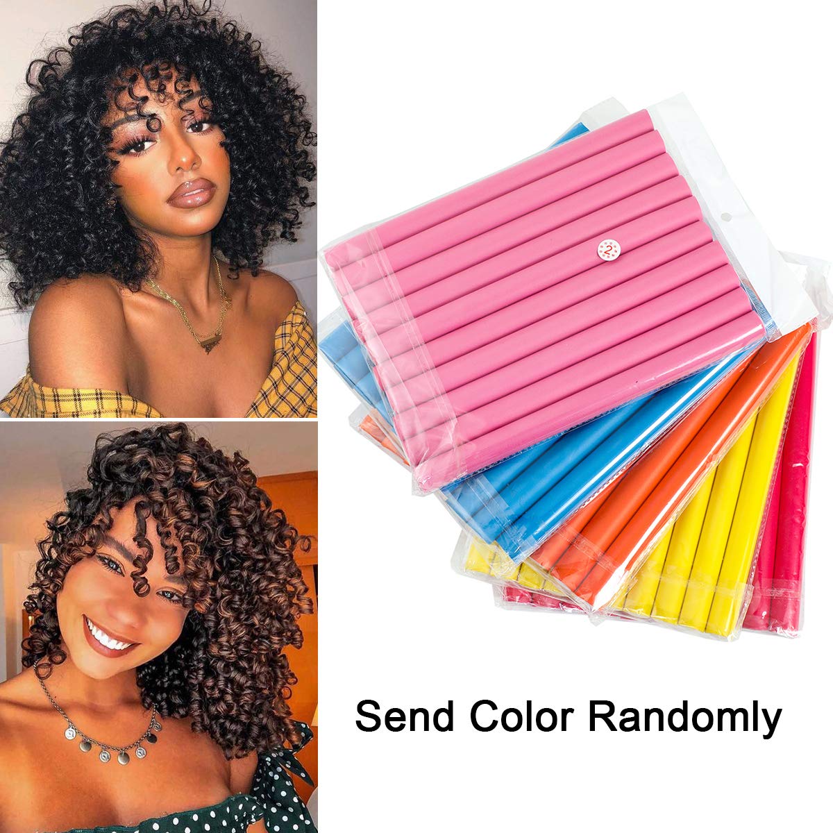 3Pack Flexible Curling Hair Rods Soft Foam Hair Rollers Twist-Flex Foam Hair Curlers No Heat Spiral Curlers for Long Medium Short Hair(Diameter 1.0cm,30Rods)