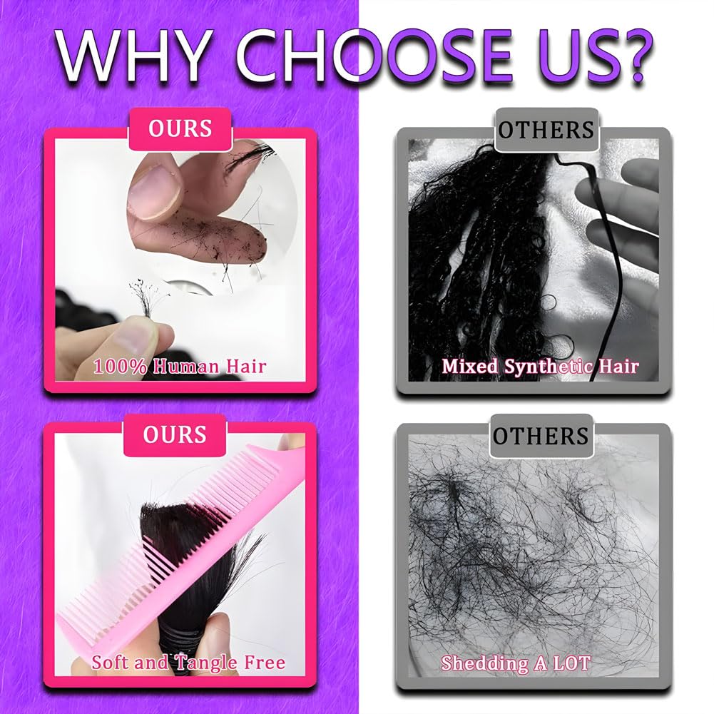 ZFY Human Braiding Hair 150g 20 Inch Deep Wave Bulk Human Hair for Braiding Boho Braids 100% Unprocessed Brazilian Virgin Human Hair Extensions No Weft 3 Bundle/Pack Natural Color