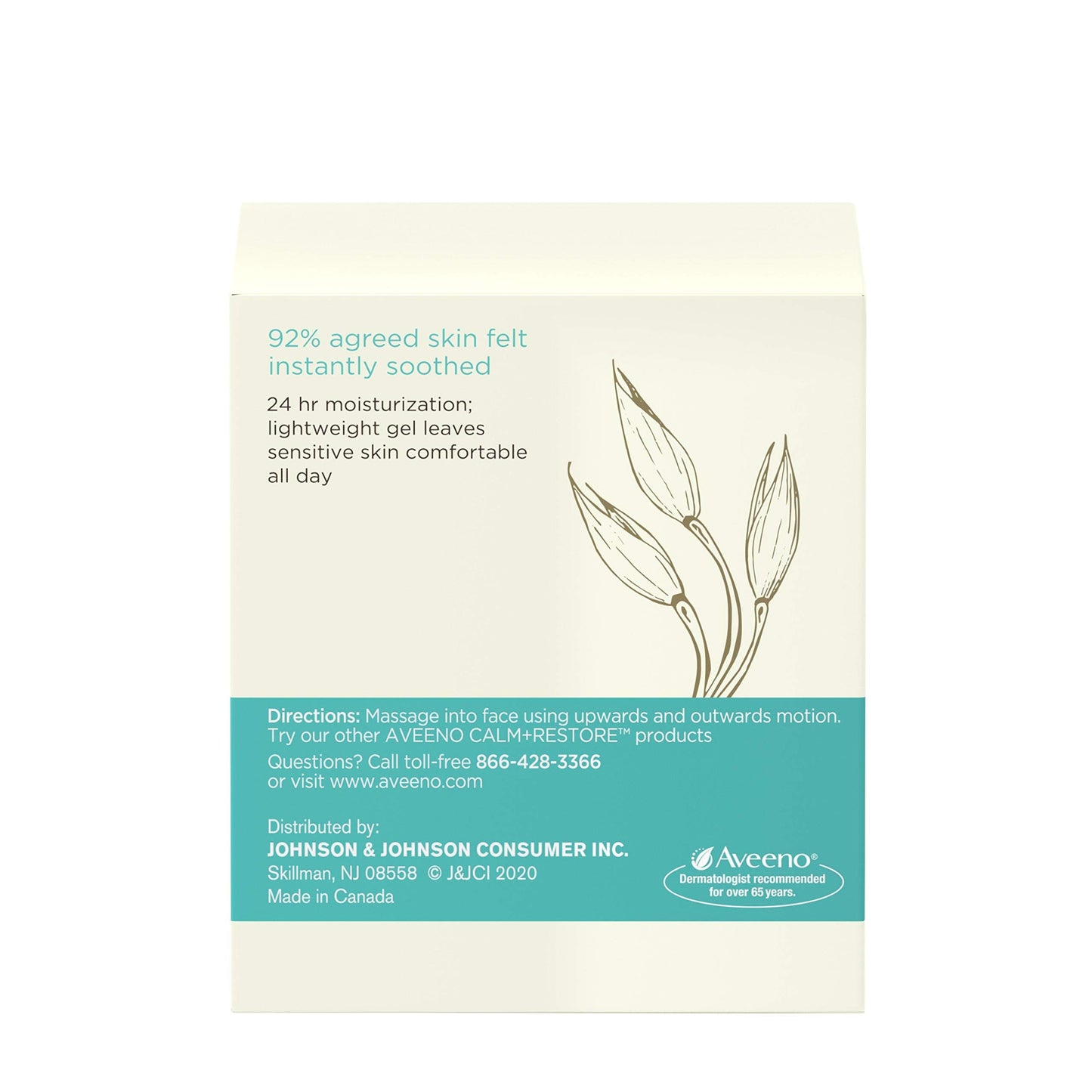 Aveeno Calm + Restore Oat Gel Facial Moisturizer for Sensitive Skin, Lightweight Gel Cream Face Moisturizer with Prebiotic Oat & Feverfew, Hypoallergenic, Fragrance- & Paraben-Free, 0.5 oz (Pack of 5)