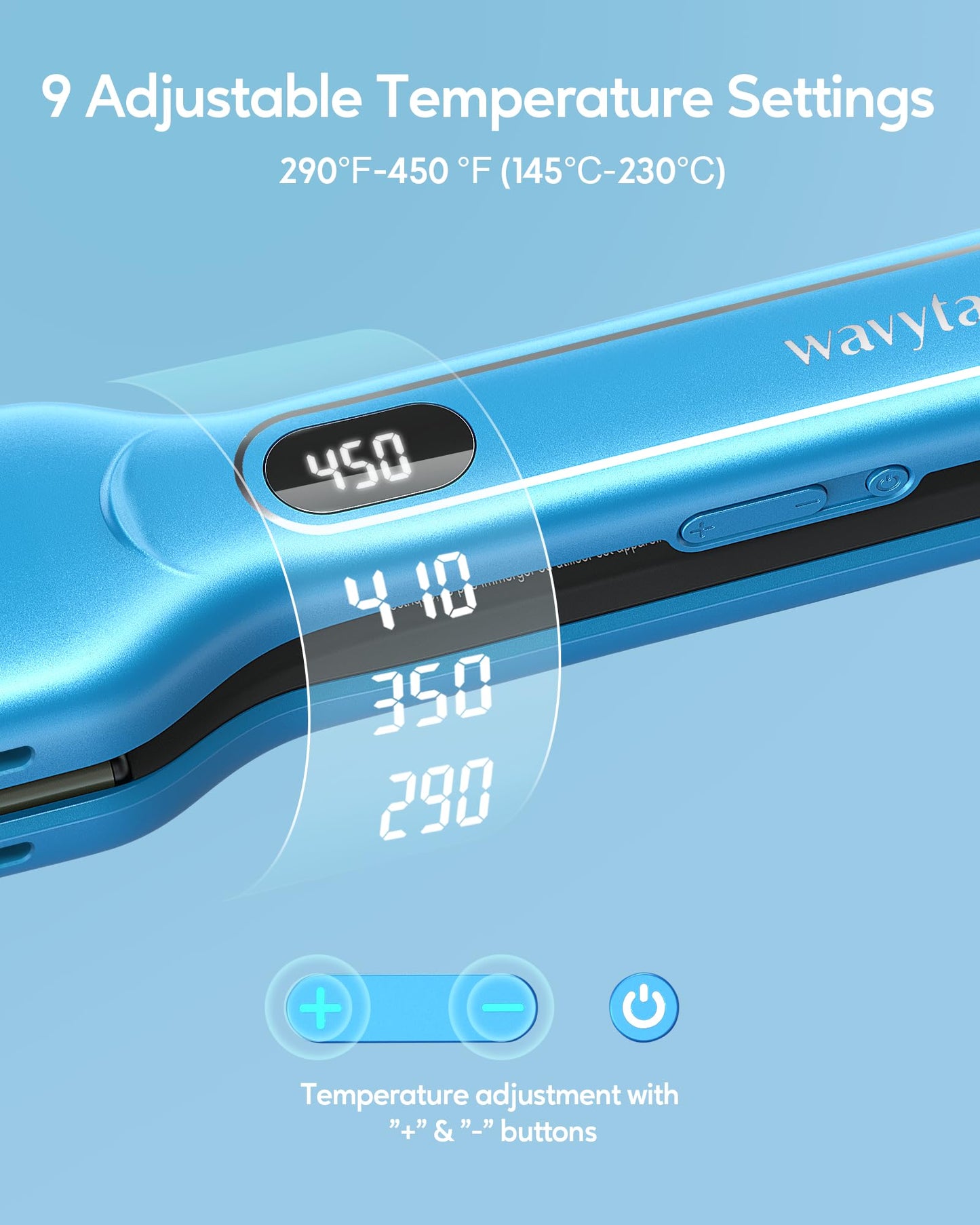 Wavytalk Professional Hair Dryer Blow Dryer with Diffuser and Concentrator for Curly Hair 1875W Ionic Salon Hair Dryer and 1.7 Inch Wide Titanium Flat Iron