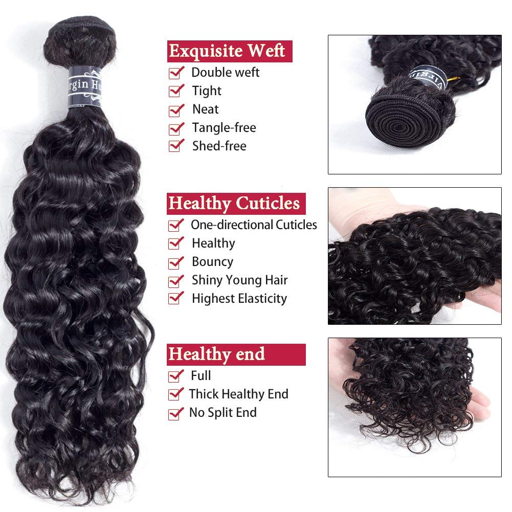 Amella Hair 100% Unprocessed Brazilian Kinky Curly Virgin Hair 1 Bundle Remy Hair Extensions 8A Brazilian Curly Virgin Hair Extensions 95g/pc Natural Black Color (10inch)