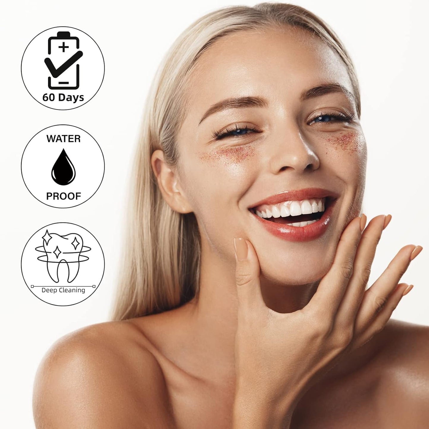 Water Flosser for Teeth Cleaning 4 Modes Rechargeable Oral Irrigator 4 Tips Powerful Battery Life Water Dental Picks IPX7 Waterproof 310ML Water Tank (White)