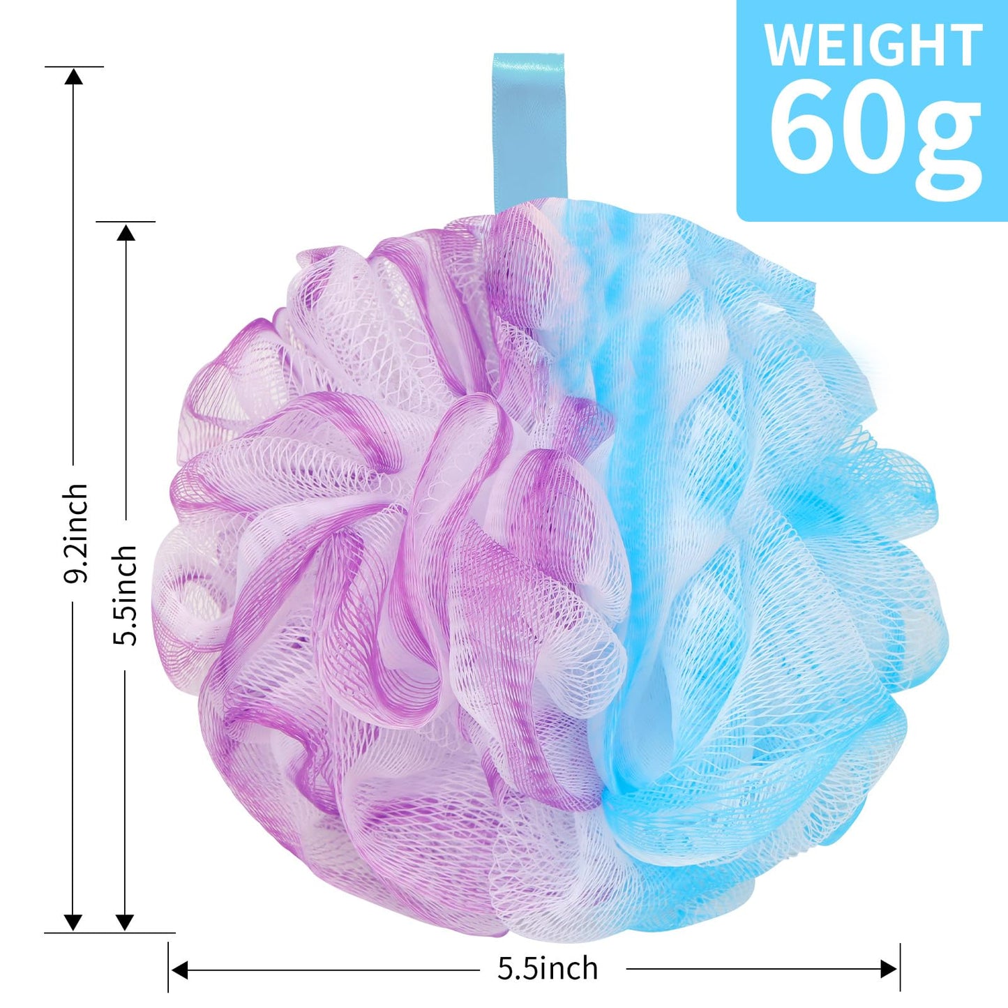 BCKENEY Bath Loofah Shower Sponge Body Back Scrubber Soft Mesh Shower Puffs Exfoliating Loofa for Women & Men Bath Accessories Cleaning Tool (4Pack 60G Loofah Sponge, Forest Fairy)