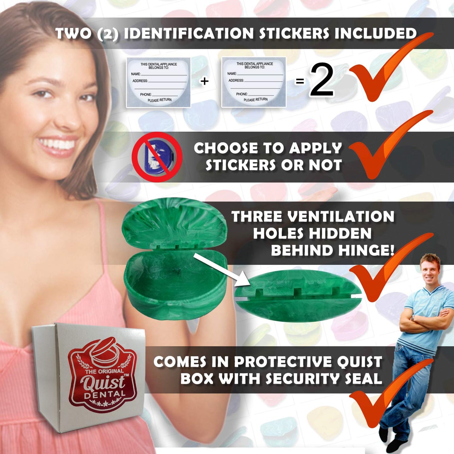 QUIST (TM) Solid Orthodontic Retainer Case (Black)