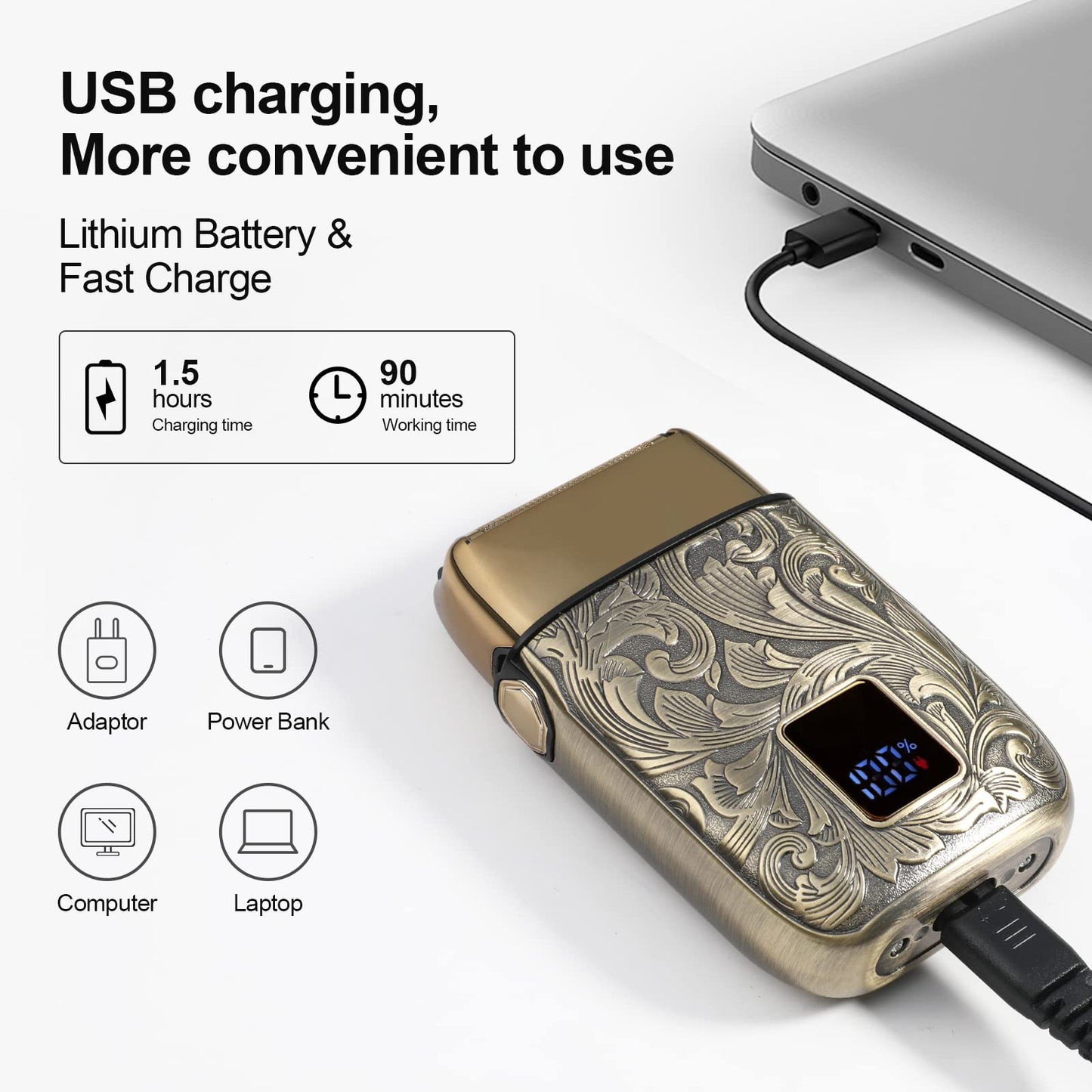 Ufree Beard Trimmer for Men, Electric Razor, Nose Hair Trimmer, Cordless Hair Clippers Shavers for Men, Gifts for Men