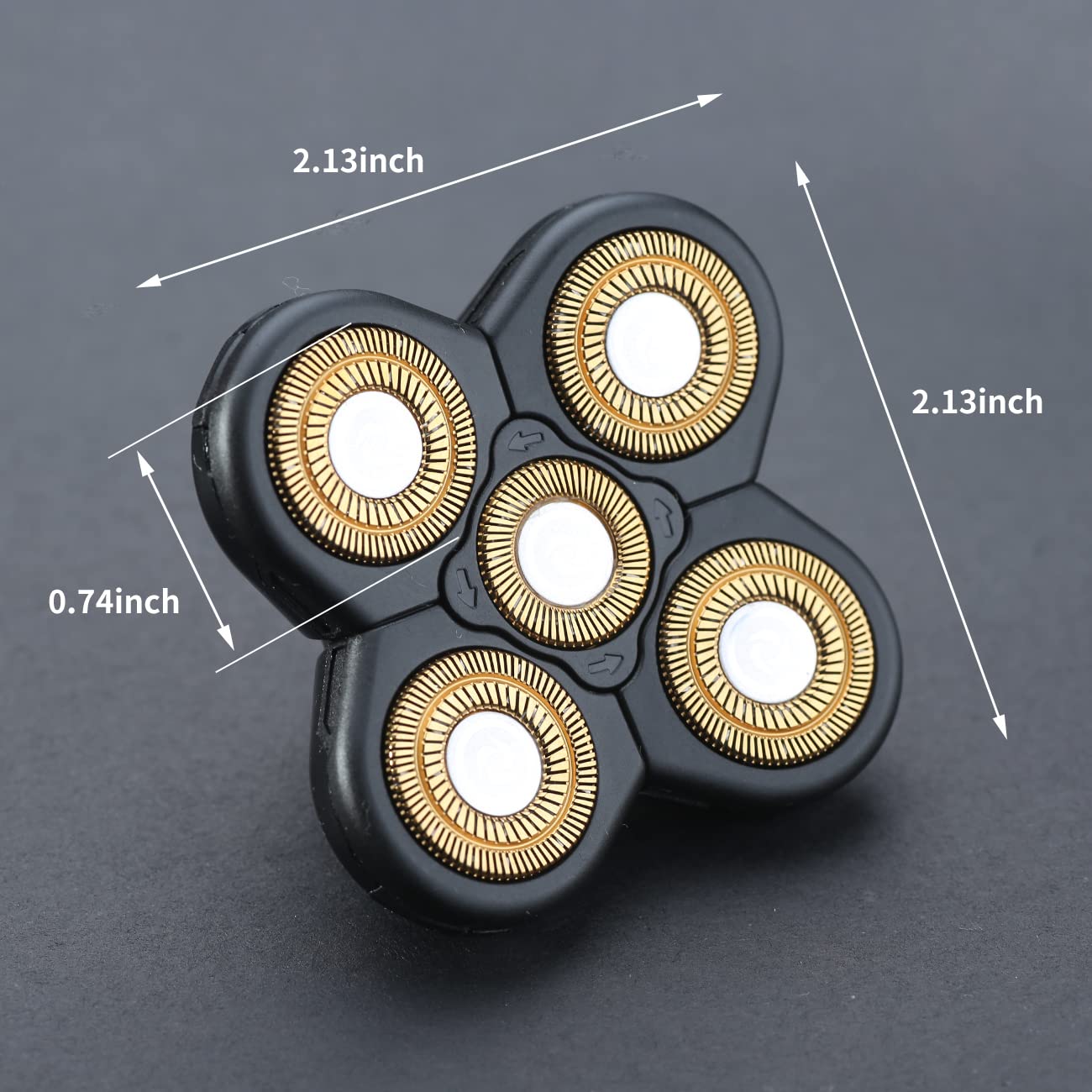 5 Blades Head Shaver Replacement Heads Replacement Blades Head Shaver Universal Replacement Blade Head Electric Razor for Men (5D Gold)