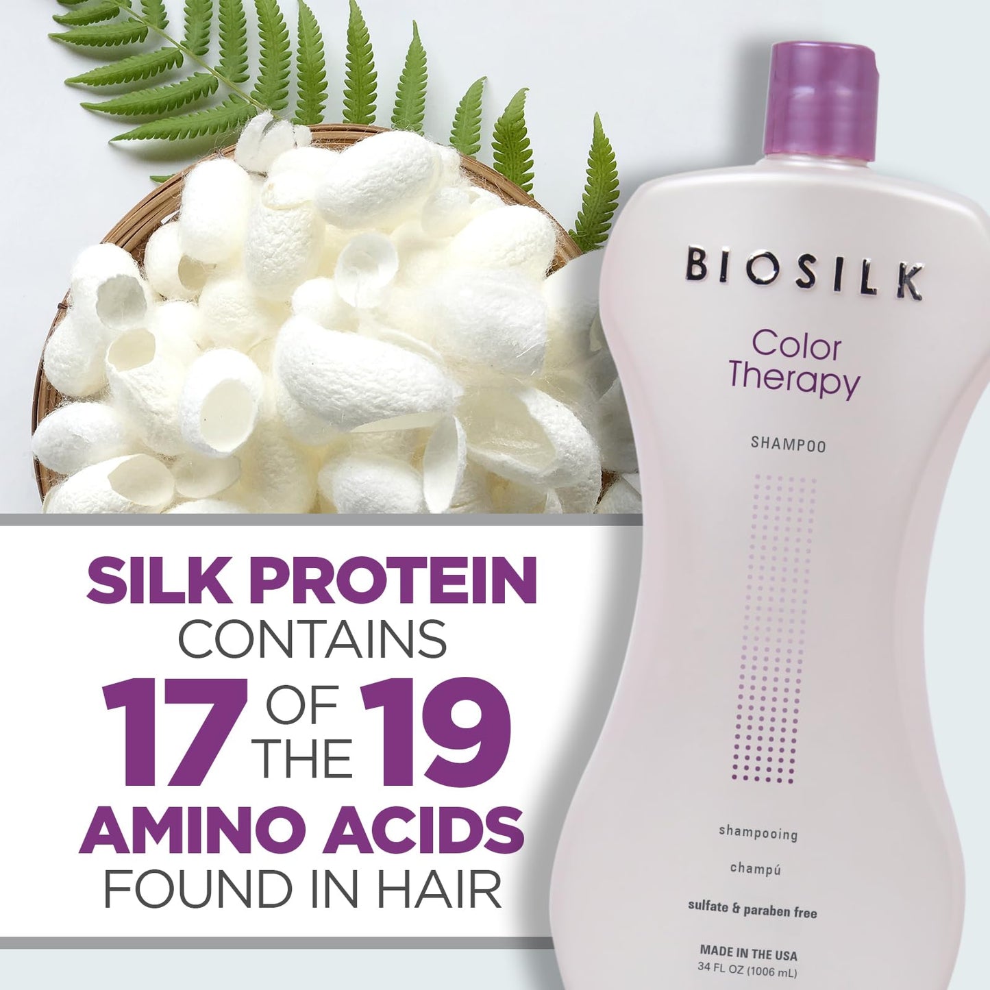 BioSilk Color Therapy Shampoo, Gently Cleanses Without Stripping Hair Color, Color Protection While Cleansing, Sulfate, Paraben & Cruelty-Free, 34 Oz