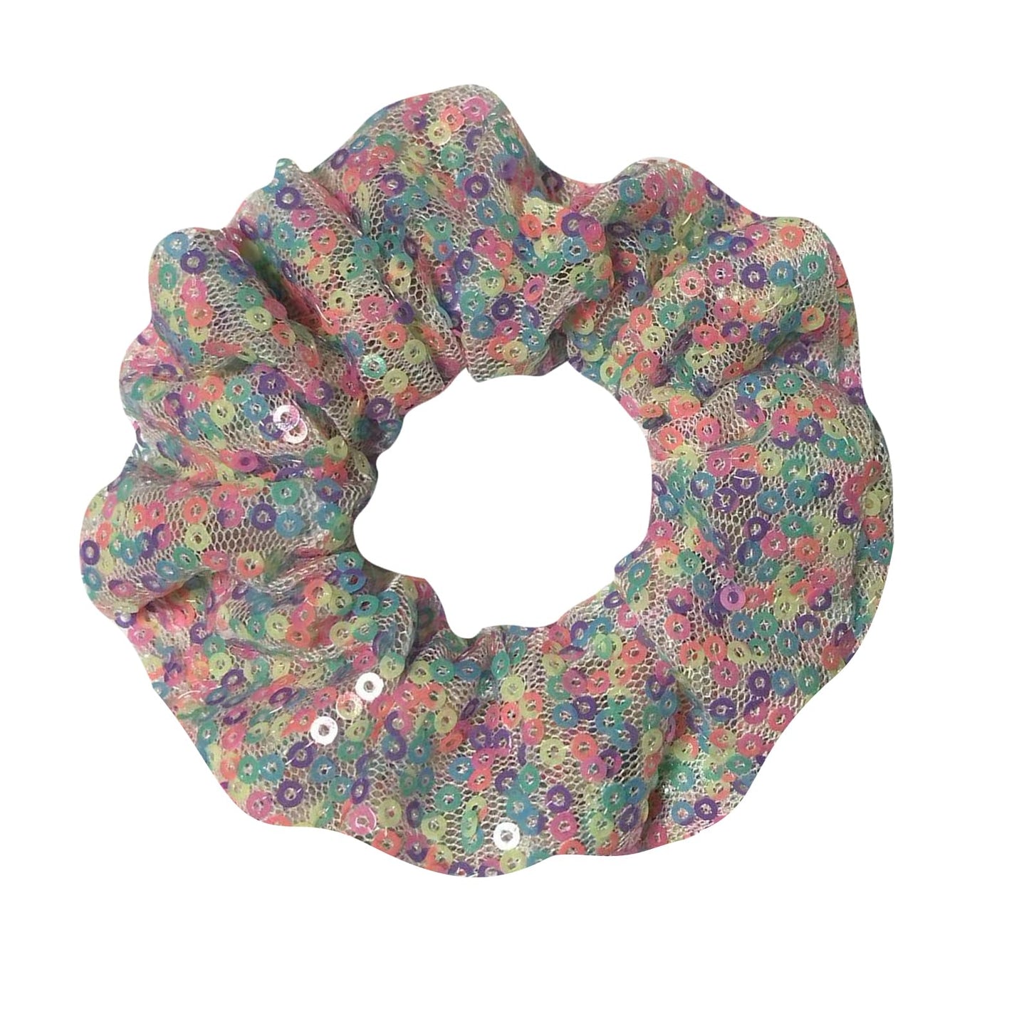 12 Pcs Bling Mermaid Sequins Dance Scrunchies Cheer Scales Hair Scrunchies For Thick Hair School Performance Scrunchy Sports Ponytail Holder Wrist for Girls Cosplay Show (Colour)