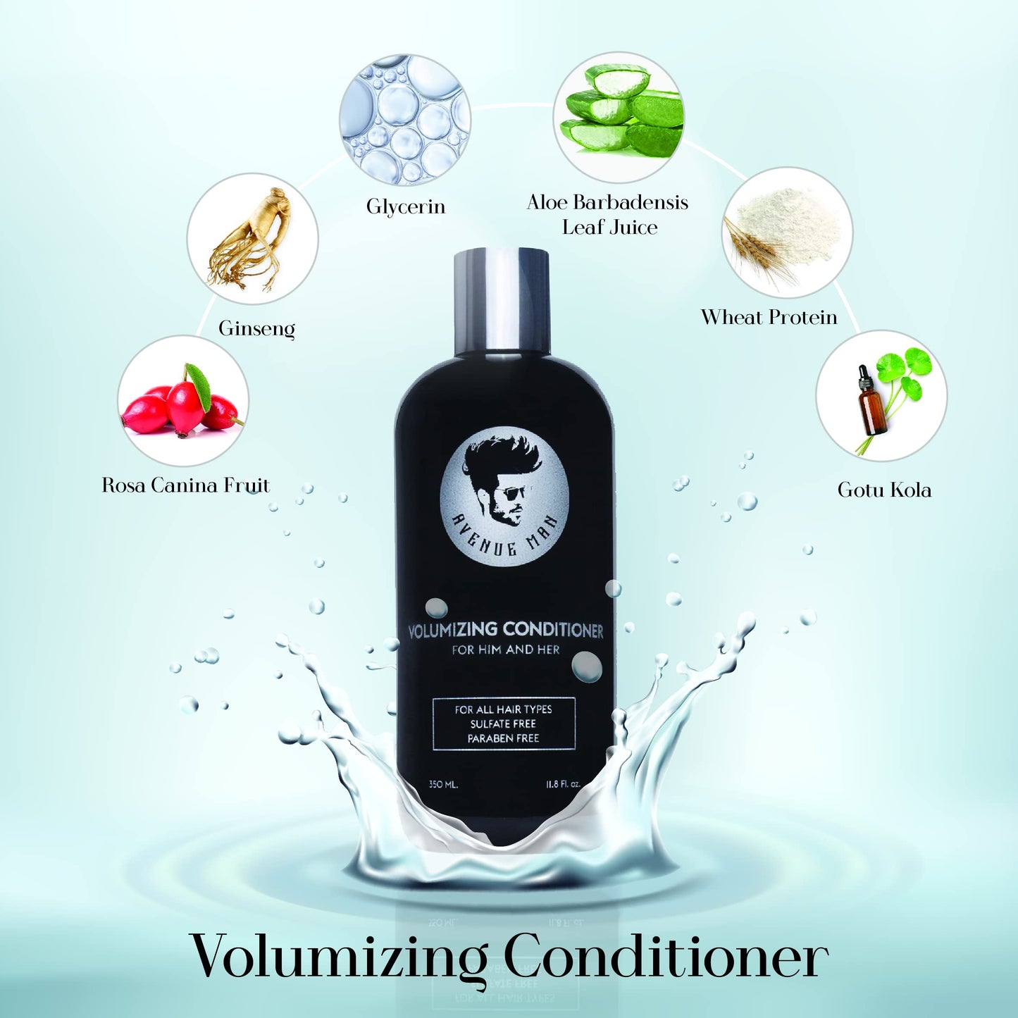 Avenue Man Volumizing Conditioner (12 Fl Oz) - Hair Products For Men - Volumizing and Hydrating Conditioner with Herbal Extracts