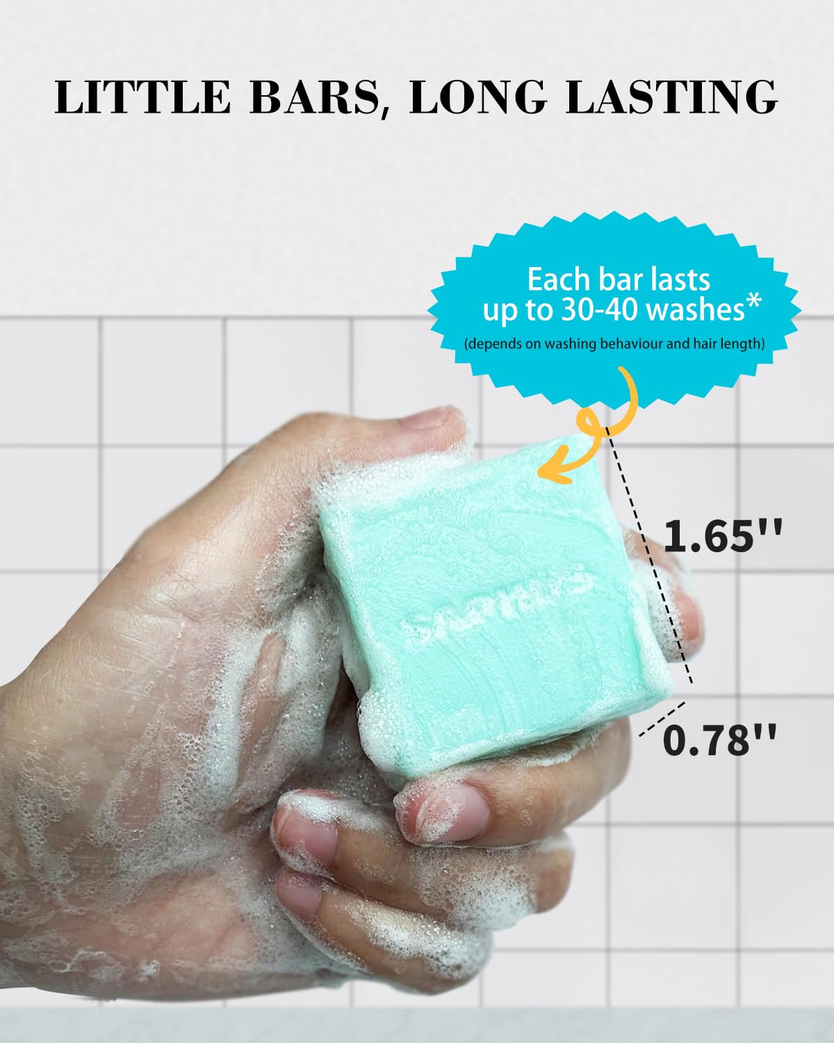 SAPHUS 6Pcs Shampoo Bars for Hair (8.46oz), Shampoo Soap Bar Set for Women and Men Travel, Natural Ingredients, Sulfate Free Solid Shampoo for Dandruff, Oily Hair, Blue