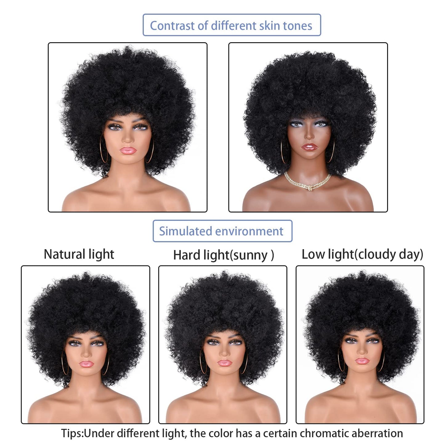 ANNISOUL Afro Wigs for Black Women Short Curly Afro Kinky Wig 70s Bouncy Huge Fluffy Puff Wigs Premium Synthetic for Cosplay and Daily