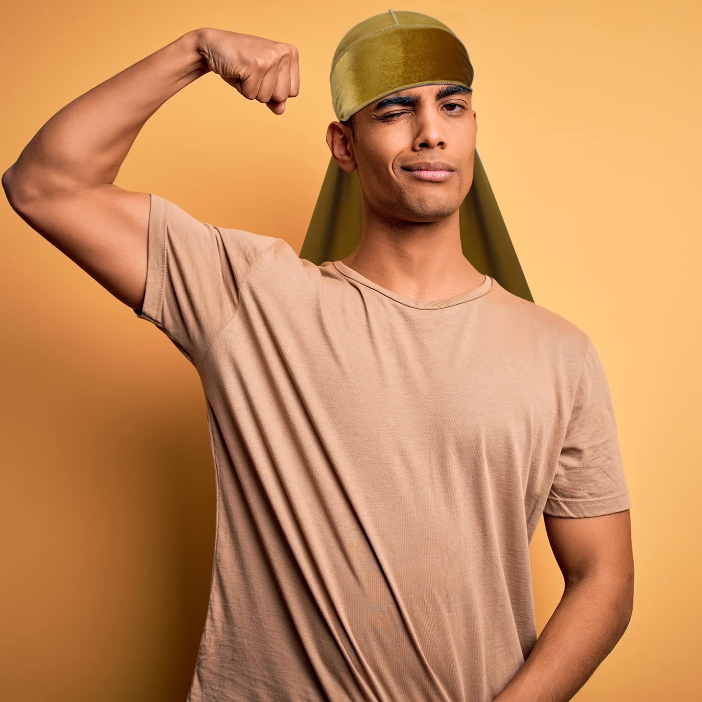 4 Pieces Men Velvet Durag with Long Tail Silky Durag Headwraps for 360 Waves