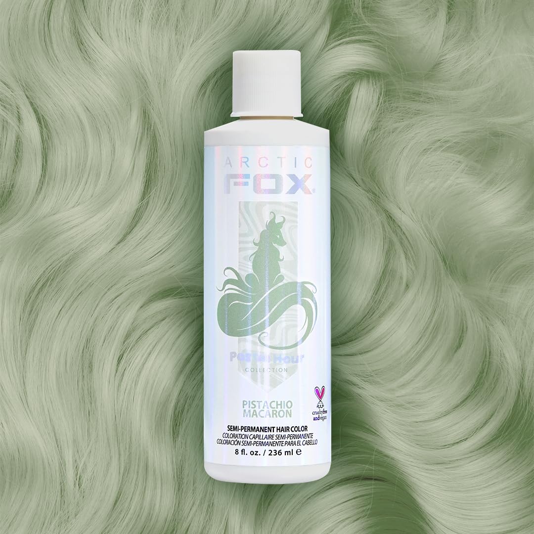 ARCTIC FOX Vegan and Cruelty-Free Semi-Permanent Hair Color Dye (8 Fl Oz, PISTACHIO MACARON)