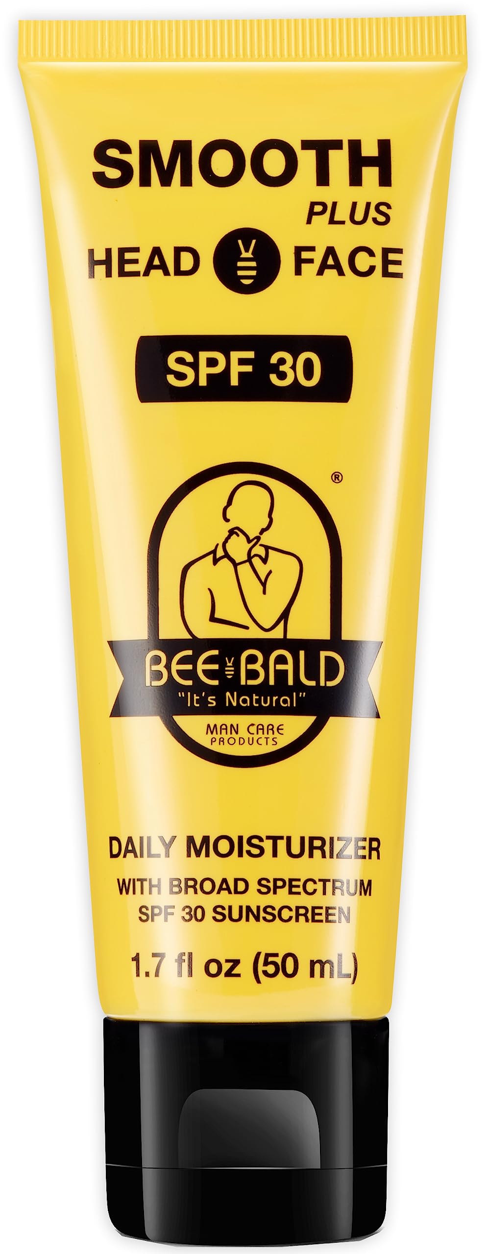Bee Bald SMOOTH PLUS Daily Moisturizer with SPF 30 Broad Spectrum Sunscreen Tones, Hydrates & Moisturizes While Protecting Skin From Harmful UVA/UVB Rays, 1.7 Fl Oz