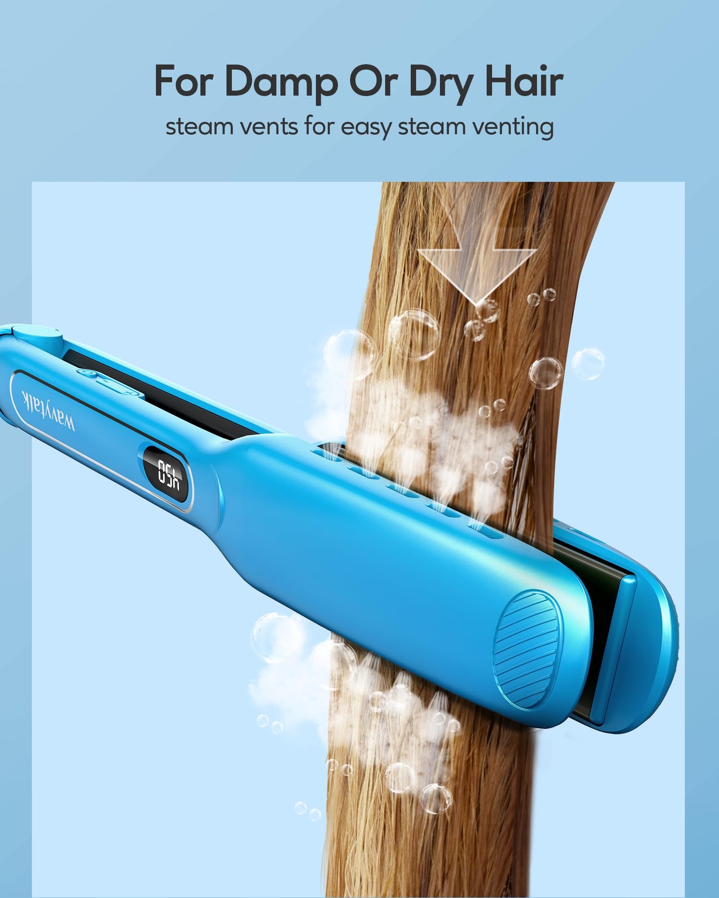 Wavytalk Professional Hair Dryer Blow Dryer with Diffuser and Concentrator for Curly Hair 1875W Ionic Salon Hair Dryer and 1.7 Inch Wide Titanium Flat Iron